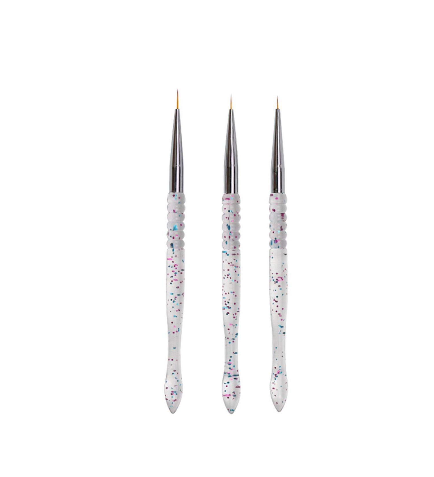 3 Pcs Nail Art Brush Set - Professional Drawing Pens for Stunning Nail Designs | International Shipping - Buy Online on GoSupps.com