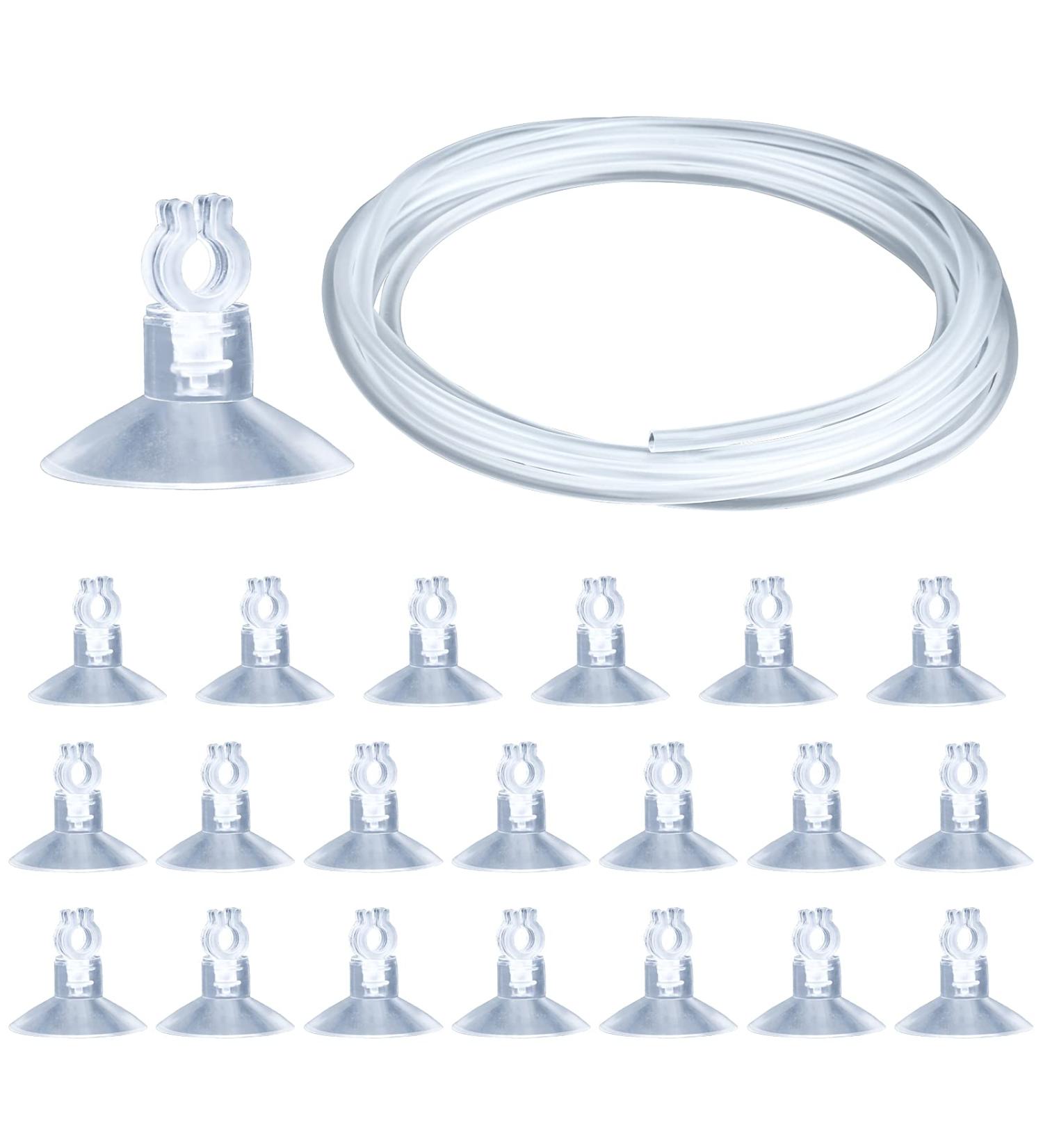 HC Aquarium Suction Cups & Air Hose Holder - 20pcs Set for 4mm Airline Hoses | Ideal for Gas Delivery - Buy Online on GoSupps.com
