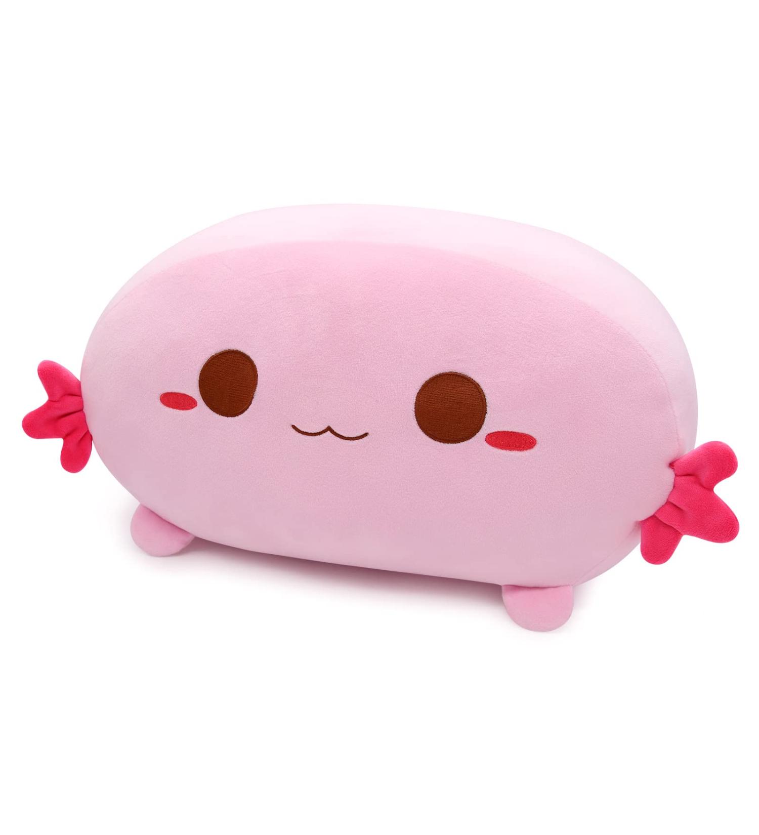 Yamepuia 35CM Axolotl Plush Pillow Toy - Soft Pink Stuffed Animal for Kids Birthday Gifts - Buy Online on GoSupps.com
