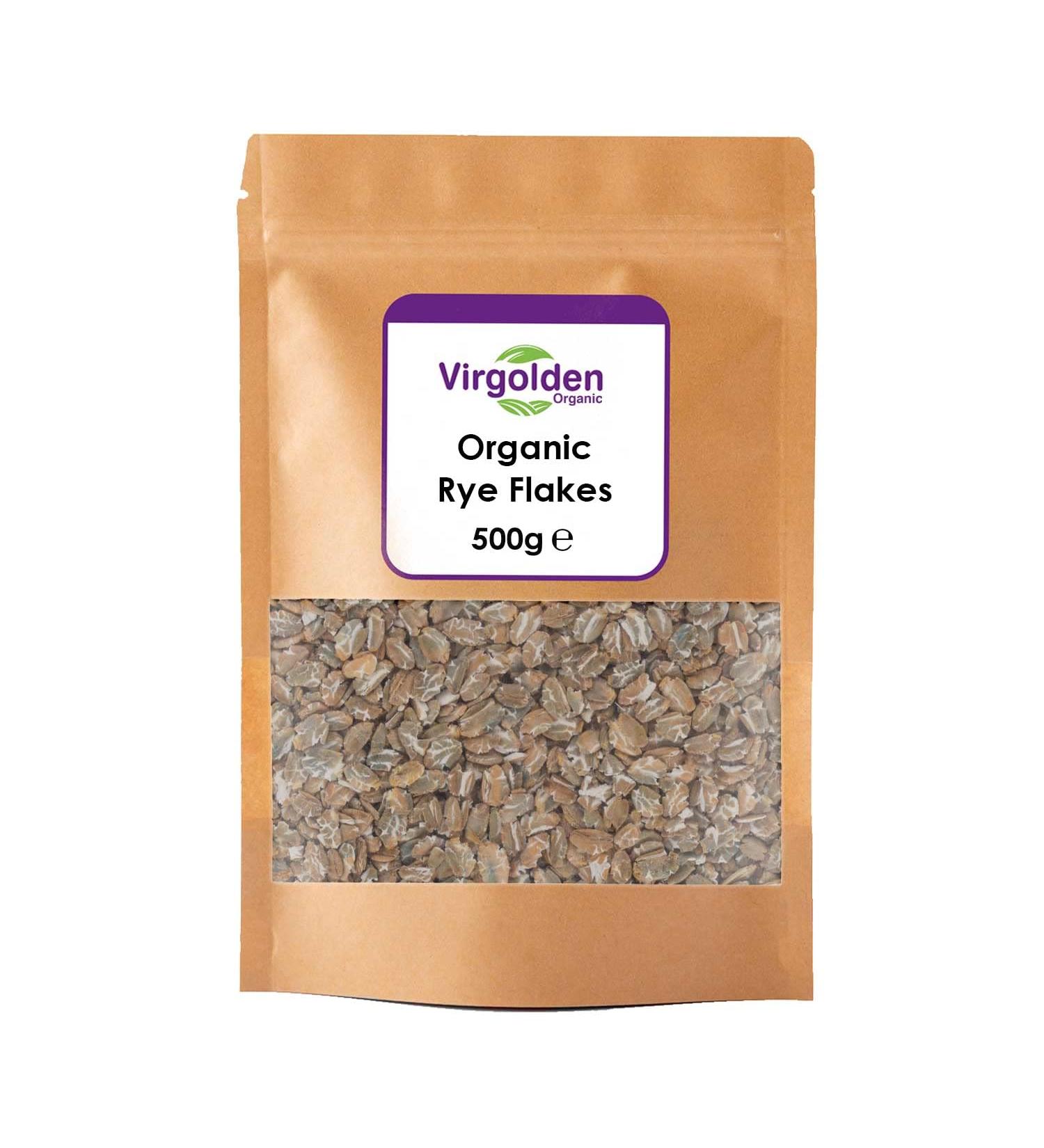Organic Rye Flakes 500g by Virgolden Organic - Buy Online on GoSupps.com