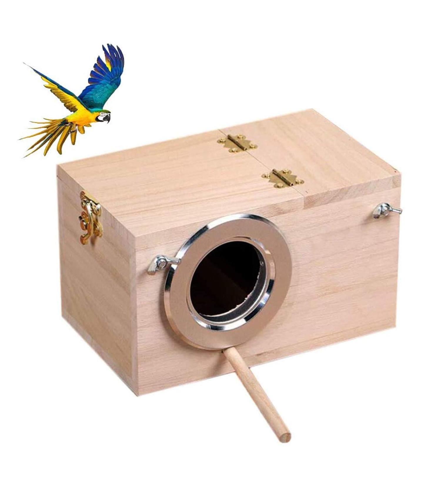 Parakeet Nesting Box - Ideal Breeding Cage for Finch, Lovebirds, Cockatiel, Budgie, Conure, and Parrot - 8'' x 5'' x 5 - Buy Online on GoSupps.com