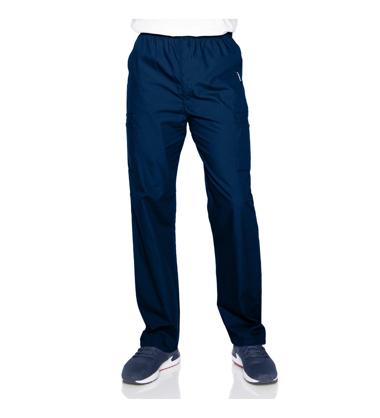 Landau Men's Essentials 7-Pocket Cargo Scrub Pants - Relaxed Fit, Medium Navy - Buy Online on GoSupps.com