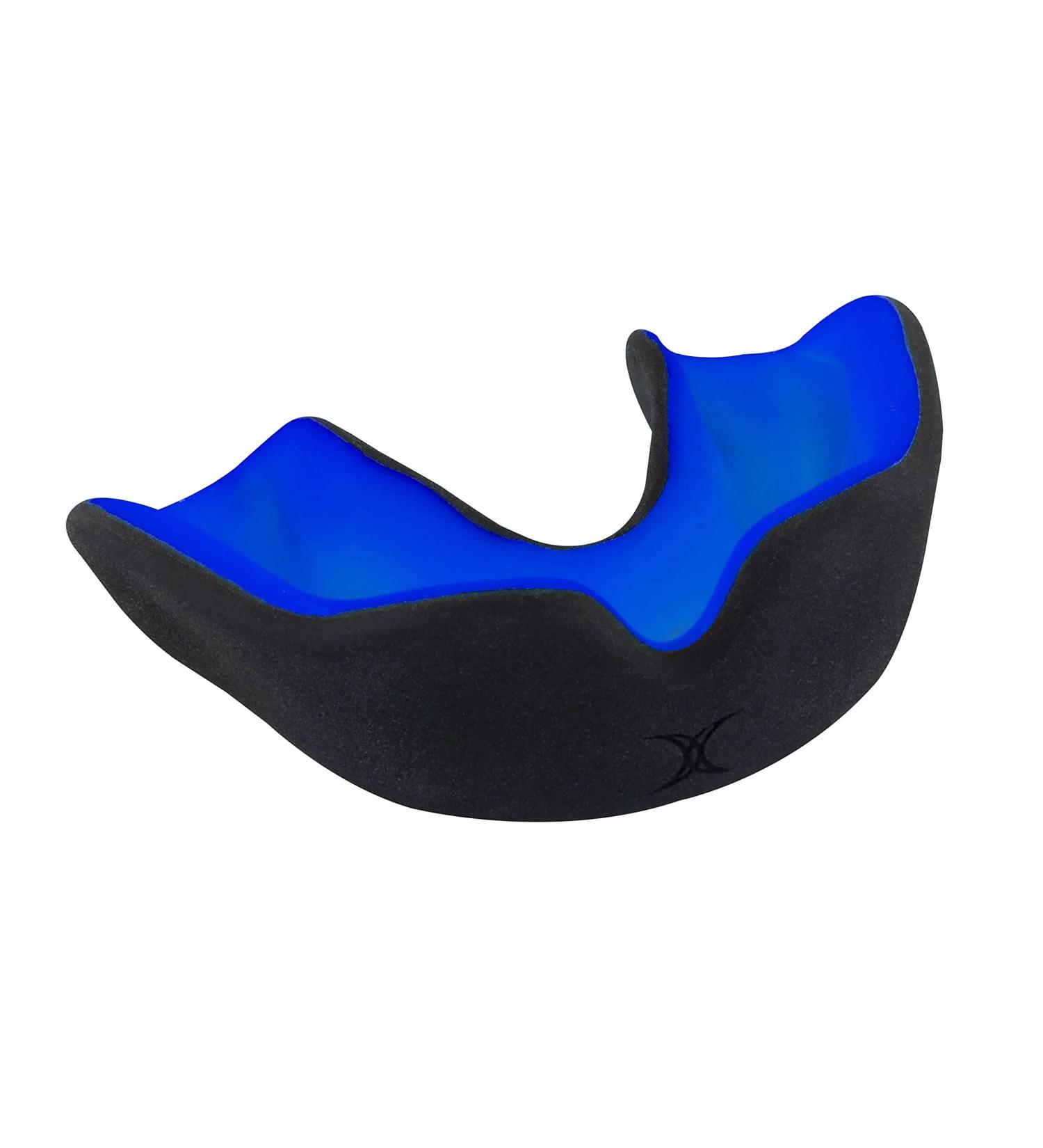 Gilbert Adult Rugby Orthodontic Teeth Protector - X Brace Dual Density Black/Blue - Buy Online on GoSupps.com