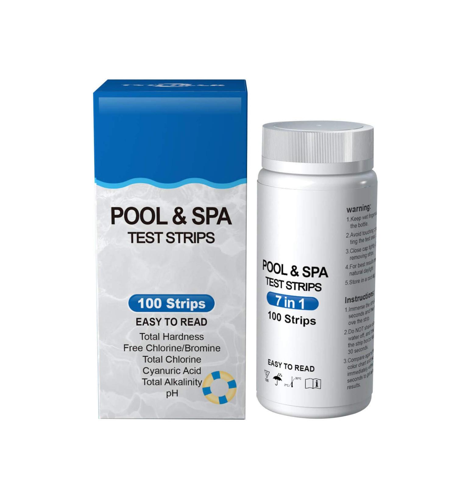 Clicitina Pool Water Quality Test - 7 pH Test Strips for Accurate Pool Care | Floating Paper for Easy Use - Buy Online on GoSupps.com