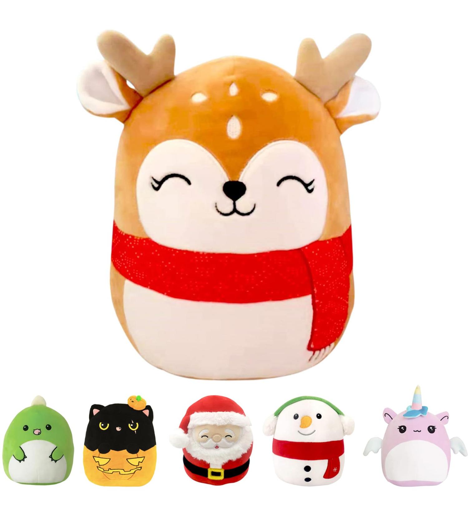 20cm Christmas Reindeer Plush Pillow - 3D Cute Stuffed Toy for Kids | Soft Holiday Gift and Home Decor - Buy Online on GoSupps.com