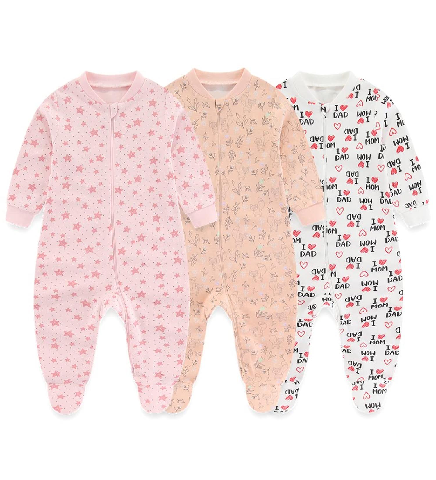 MAMIMAKA Baby Girls 6-9 Months Footed Pajamas - Fox & Love Mom&Dad - 4 Stars - Buy Online on GoSupps.com