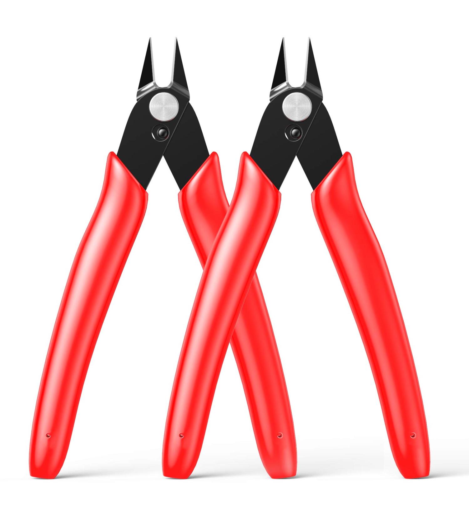 BOENFU Cable Tie Flush Cutter Small Wire Cutters 2 Pack 5 Inch Precision Wire Clippers Hobby Snips Side Cutting Pliers for Jewelry Making Electronics Red Red ( 2 Pack ) - Buy Online on GoSupps.com