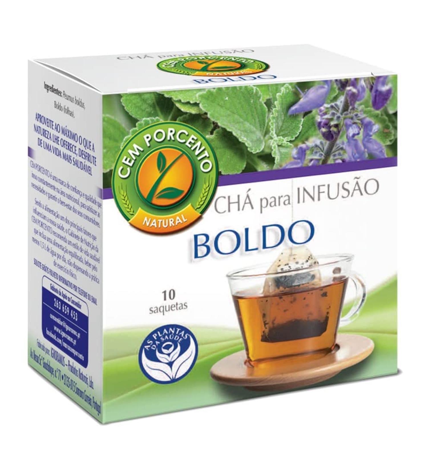 Cem Porcento - Boldo Leaves (Peumus boldus) - 8 x 10 teabags (total: 80 teabags)
