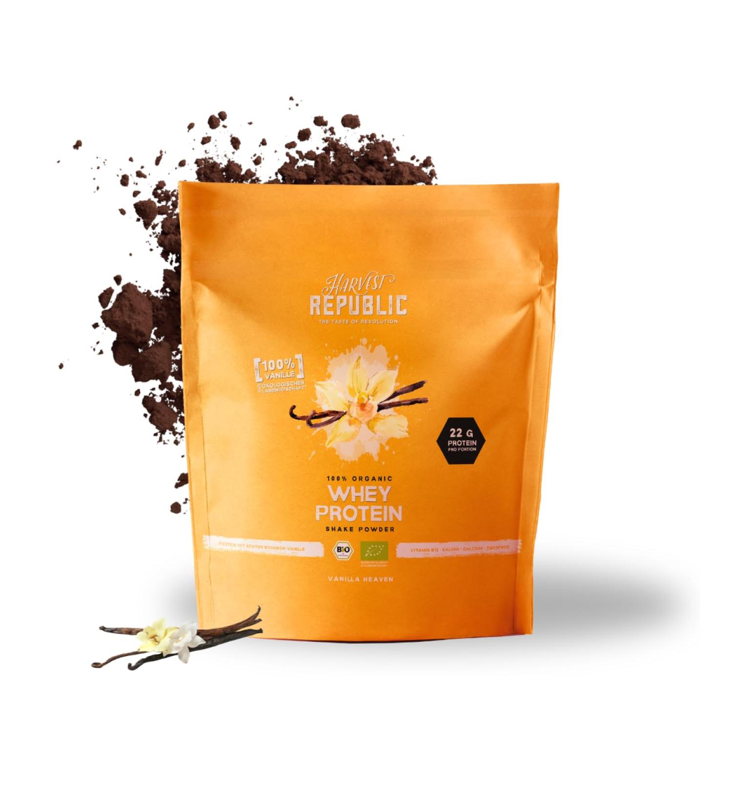 Harvest Republic HARVEST REPUBLIC Organic Whey Protein Powder Vanilla 750g | Organic Whey Protein | Whey Protein for Muscle Development | Up to 22g of protein per serving | - Buy Online on GoSupps.com