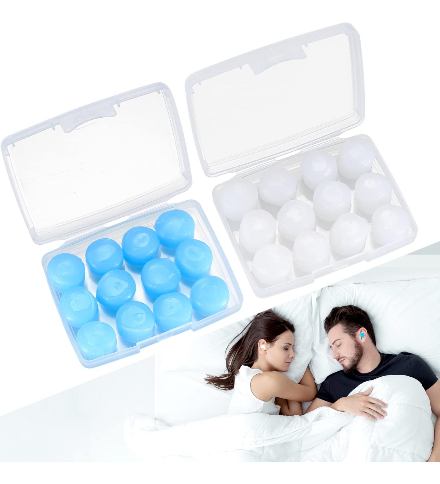 24-Pack Reusable Silicone Ear Plugs for Sleeping - Noise Cancelling Earbuds for Snoring, Airplanes, Work & Study - Buy Online on GoSupps.com