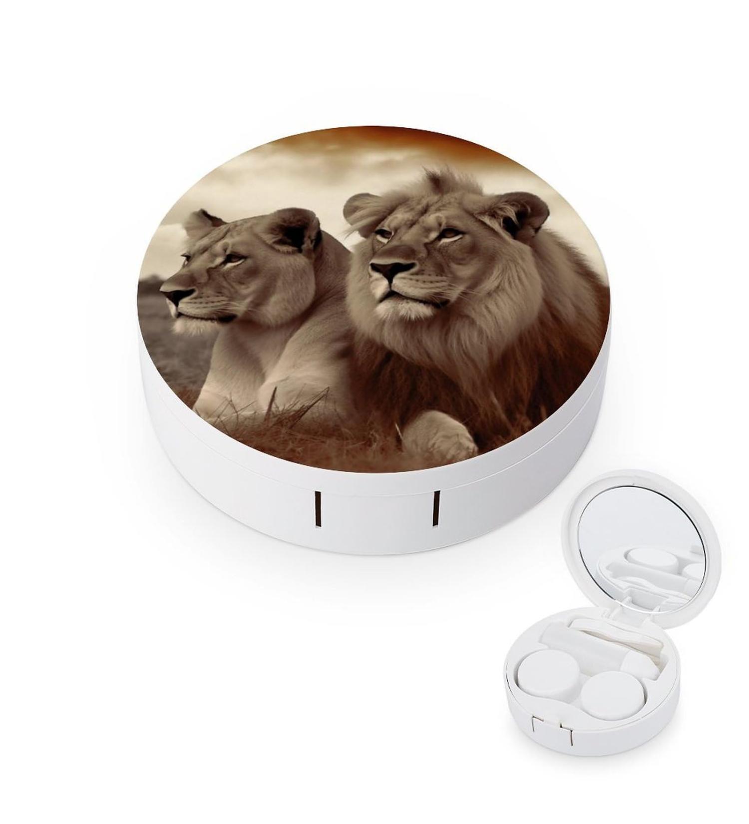 Portable African Lion Contact Lens Case | Travel-Friendly Storage Box for Lenses - Buy Online on GoSupps.com