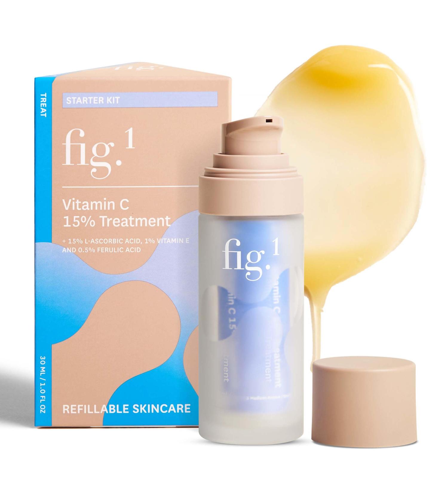 Fig.1 Vitamin C 15% Face Serum for Women | Nourishing Hydrating - Anti Wrinkle Antioxidant Serum for Face | Moisturizing Facial Skin Care Treatment for Dry Oily & Normal Skin 1.0 oz Starter Kit - Buy Online on GoSupps.com