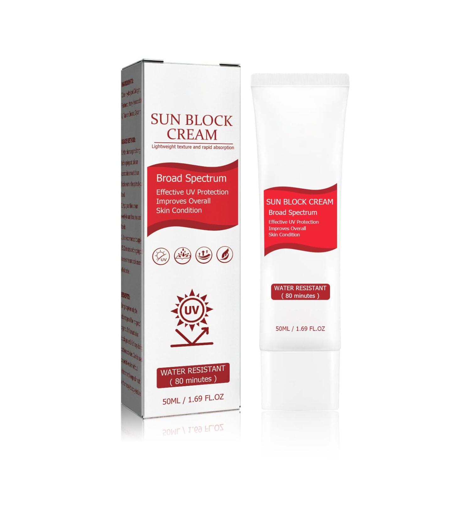 SPF50+ Sunscreen Cream - Moisturizing UV Protection for Summer Outdoor Activities | Non-Sticky & Refreshing 1pc - Buy Online on GoSupps.com