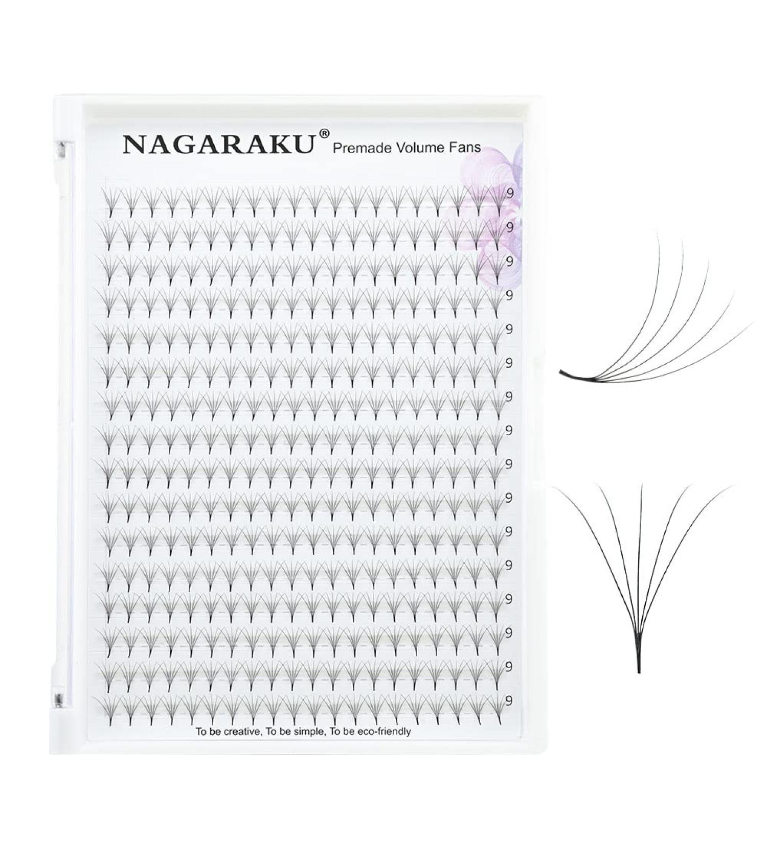 Nagaraku 5D Volume Eyelash Extensions - 320pcs Premade Fans 0.07mm C Curl 9mm Length - International Shipping Available - Buy Online on GoSupps.com