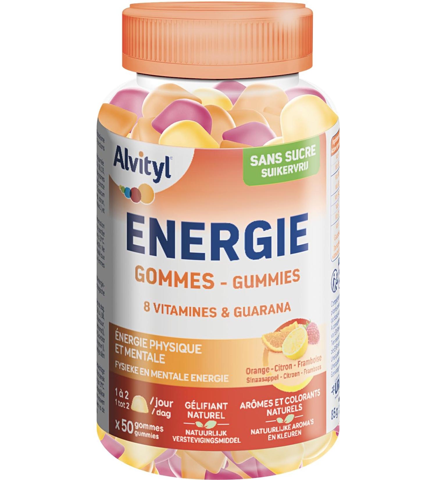 Alvityl Energie Gummies - 8 Vitamins & Guarana - Physical and Mental Energy - 50 Gummies - From 18 Years - Buy Online on GoSupps.com
