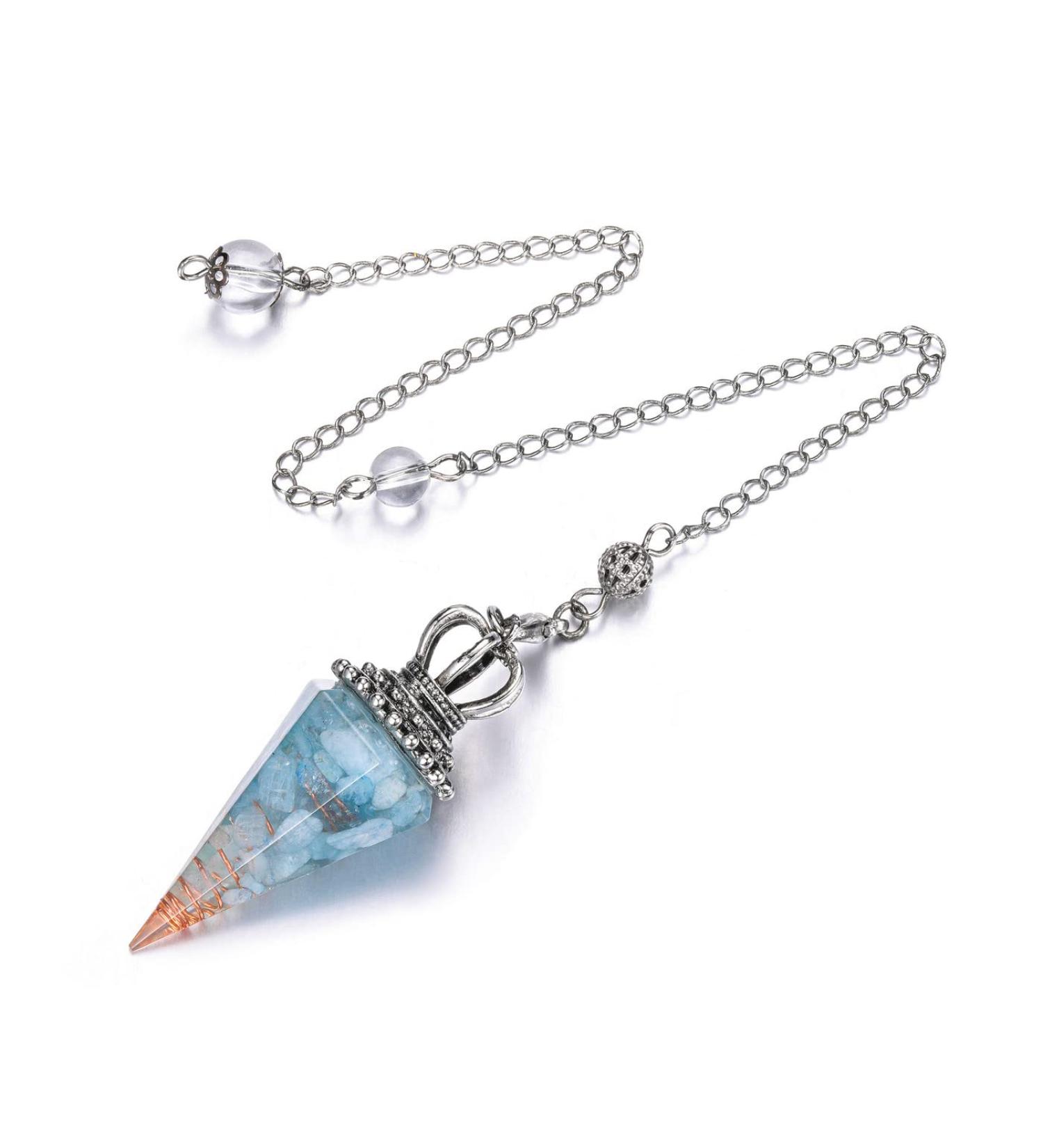 JOVIVI Aquamarine Crystal Pendulum - Dowsing & Healing Tool for Reiki, Meditation & Wicca - Buy Online on GoSupps.com