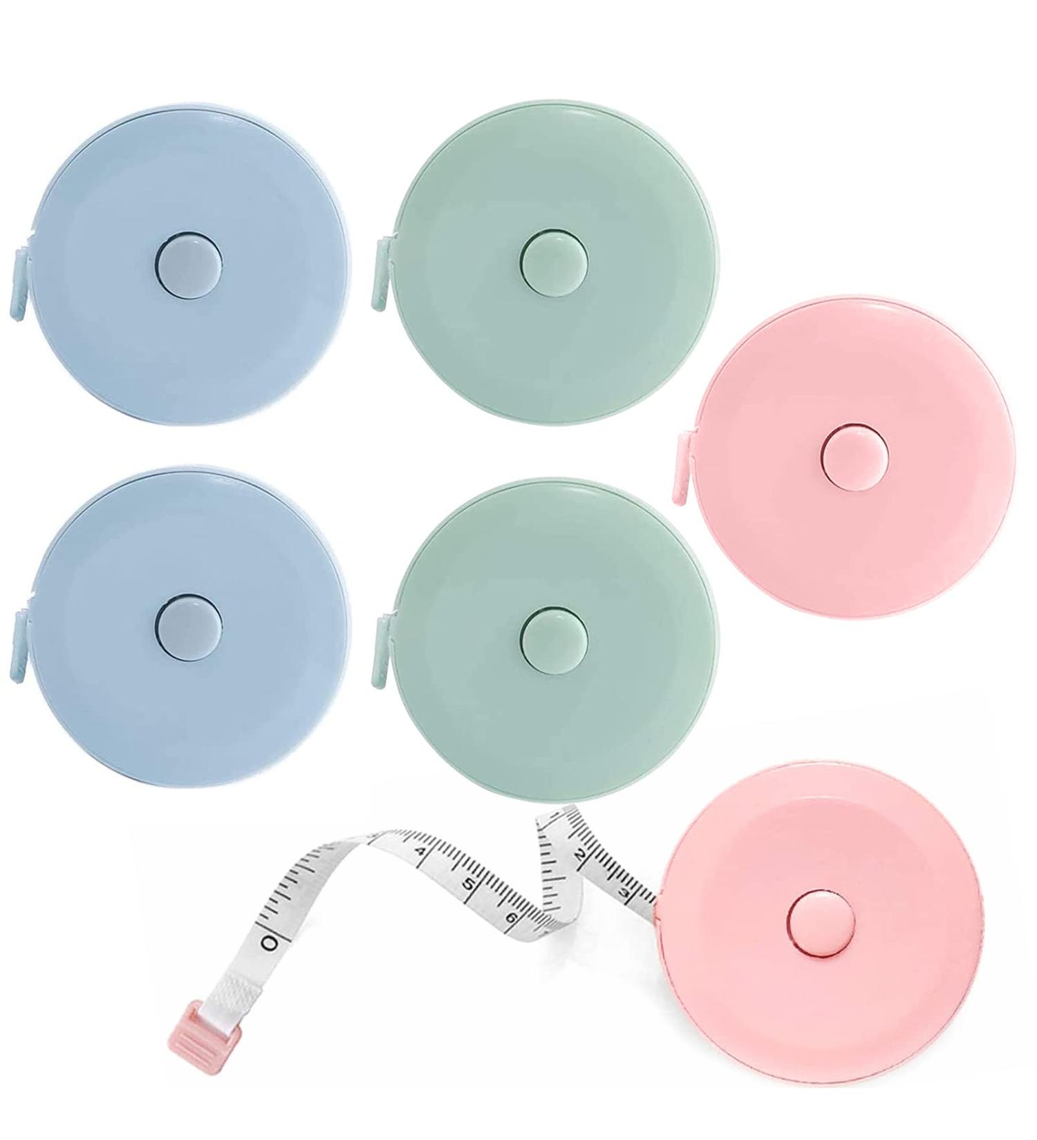 6 Pack Retractable Sewing Tape Measure for Body Measurements - 60 Inch Tailor Fabric Cloth Pocket Waist Measuring Tape - 1.5 Meter (Macaron 3 colour) - Buy Online on GoSupps.com
