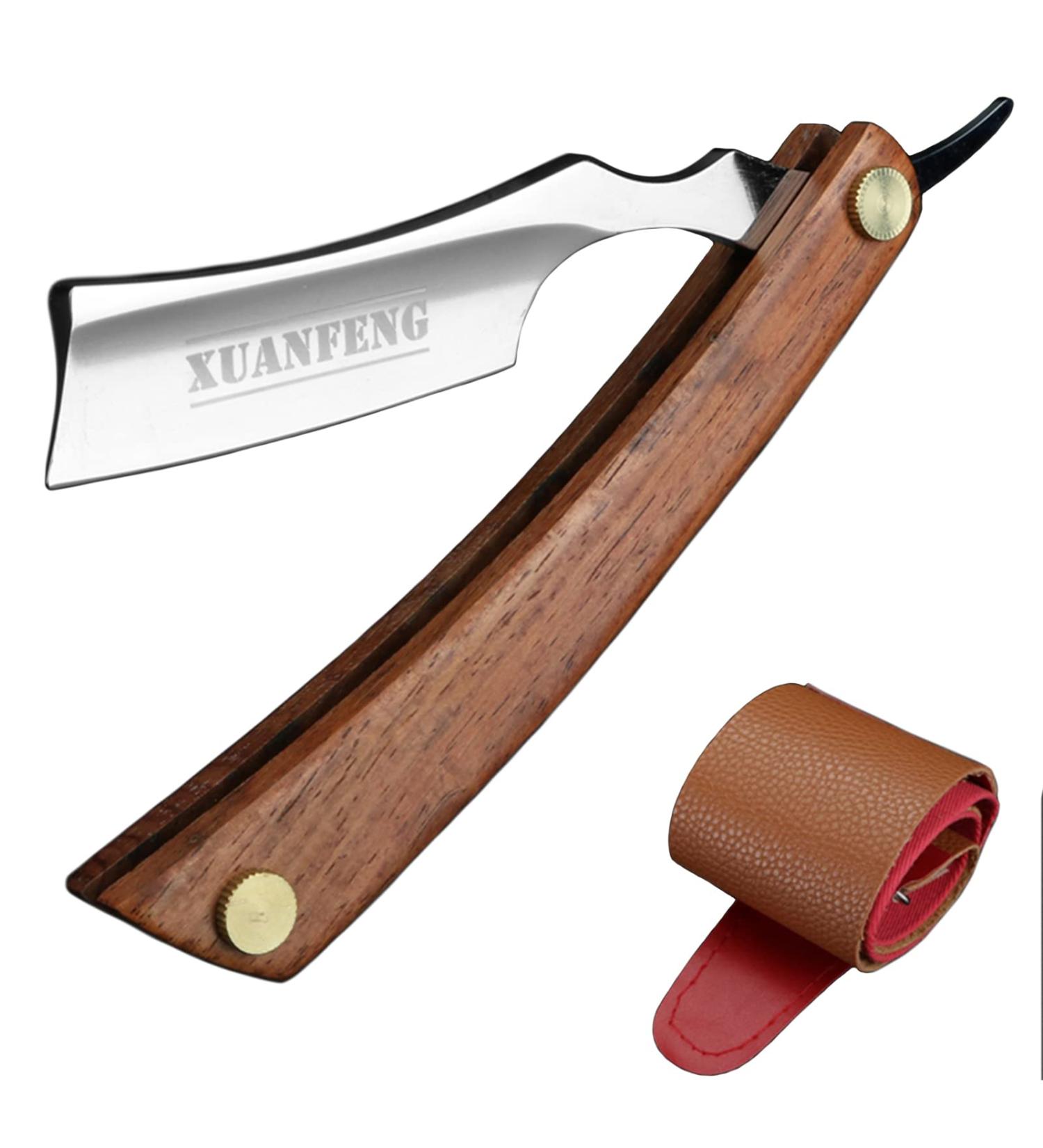 Fbrerurt Barber Razor for Straight Shave | Premium Wet Shaving Set for Men | Silver Classic Hairdresser Gift - Buy Online on GoSupps.com