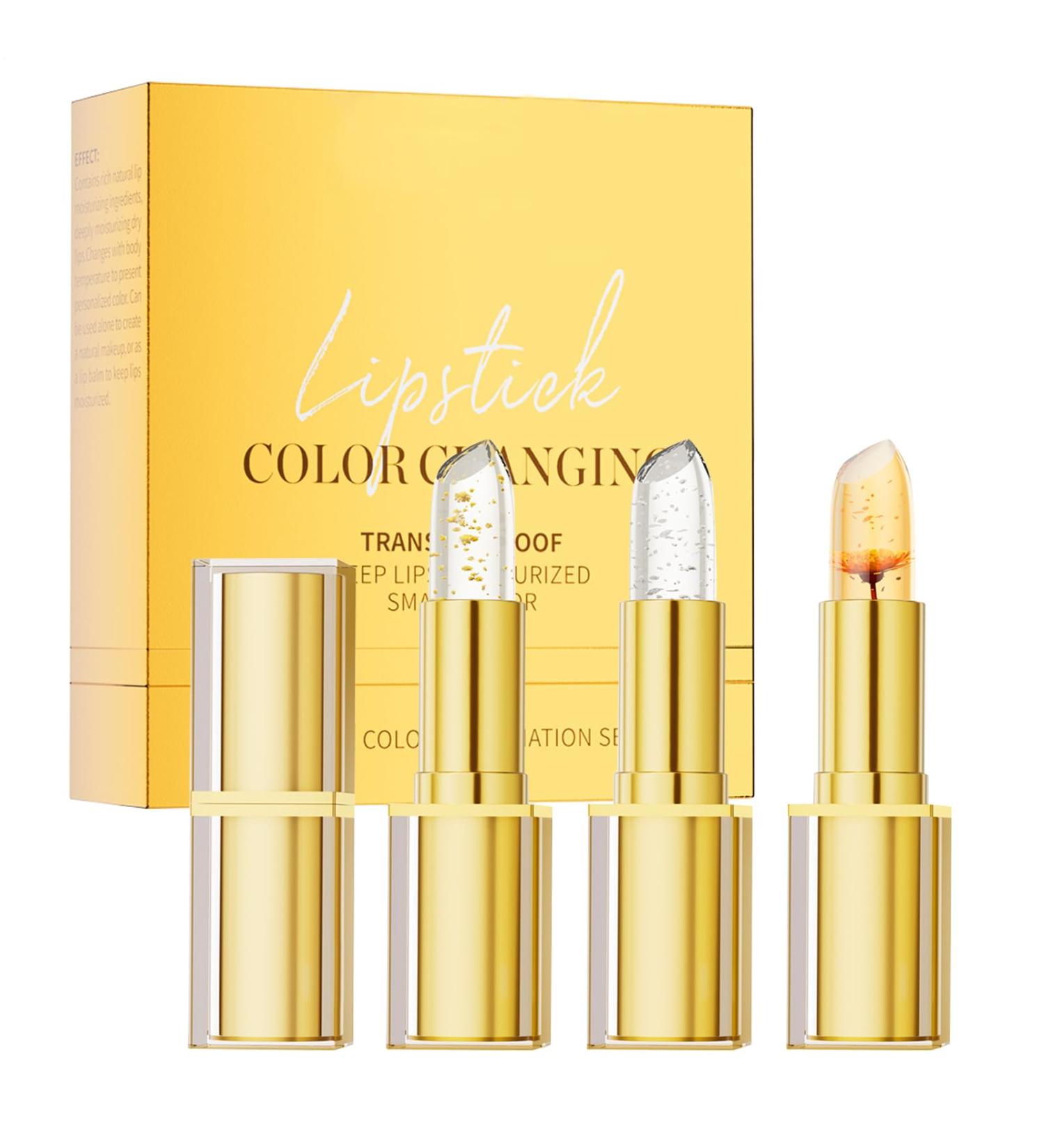  Ceprznvey Color Changing Lipstick Moisturizing Lip Balm Temperature Reactive Formula Long-Lasting Hydration Party Wedding Travel Use 3.5g Pink Assorted 3 Pieces - Buy Online on GoSupps.com