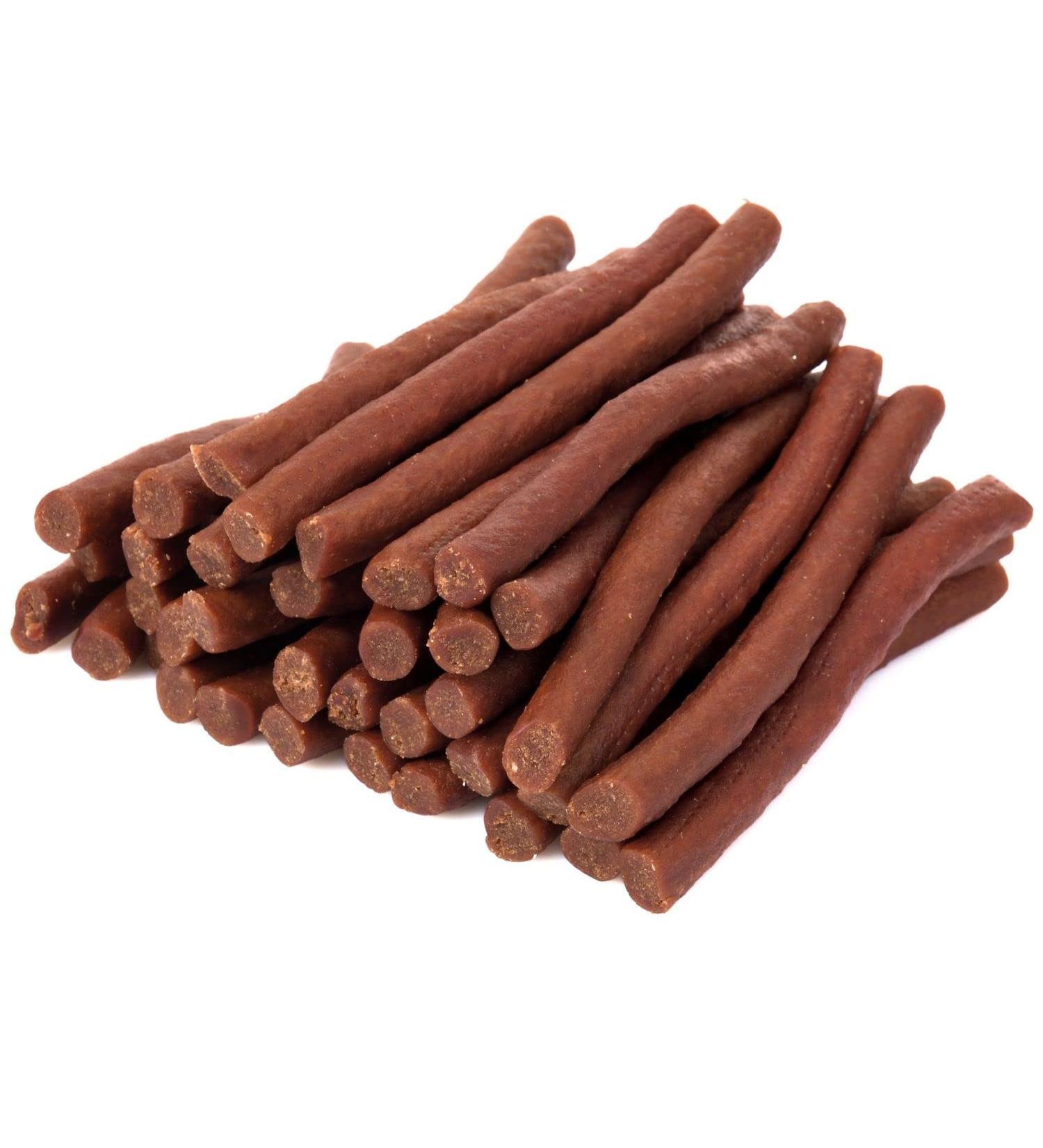 Mersjo Hundeleckerli - 85% High Meat Content Grain & Sugar-Free Dog Treats Natural Chewing Aid Beef Kabanos 500g - Healthy Delicacies for Daily Use - Buy Online on GoSupps.com