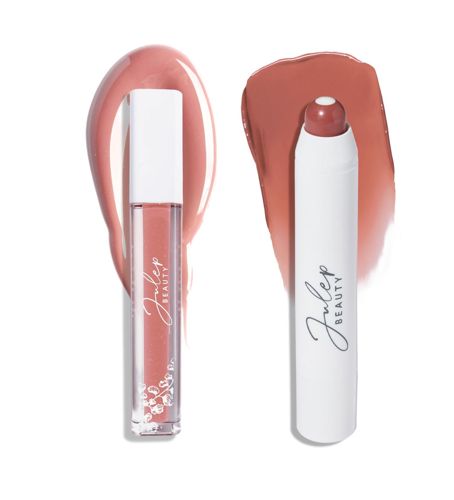 Julep Luscious Lips Duo: It's Balm Tinted Lip Balm in Cinamon Raisin + So Plush Plumping Lip Gloss in All The Feels - Hydrating Glossy and Vegan Lip Colors with Vitamin E - Perfect Lip Care Set  - Buy Online on GoSupps.com