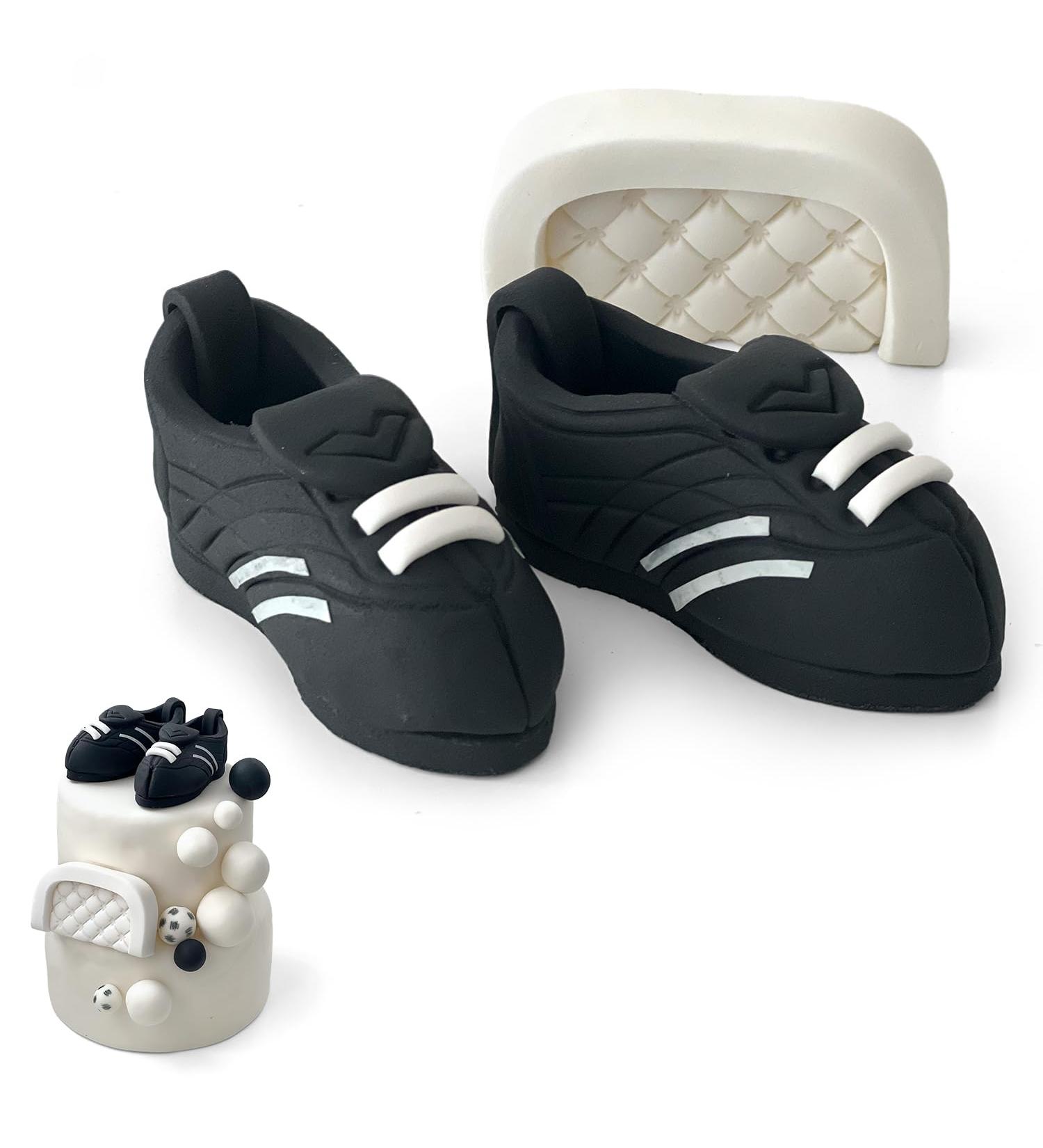 SugarArt Football Boot Set Edible Cake Topper - (Black) Handmade Football Cake Decorations - Fondant Butter Cream & Icing Sugar Cakes - Sugar Made Football Cake Toppers Contains Food Colors - Buy Online on GoSupps.com