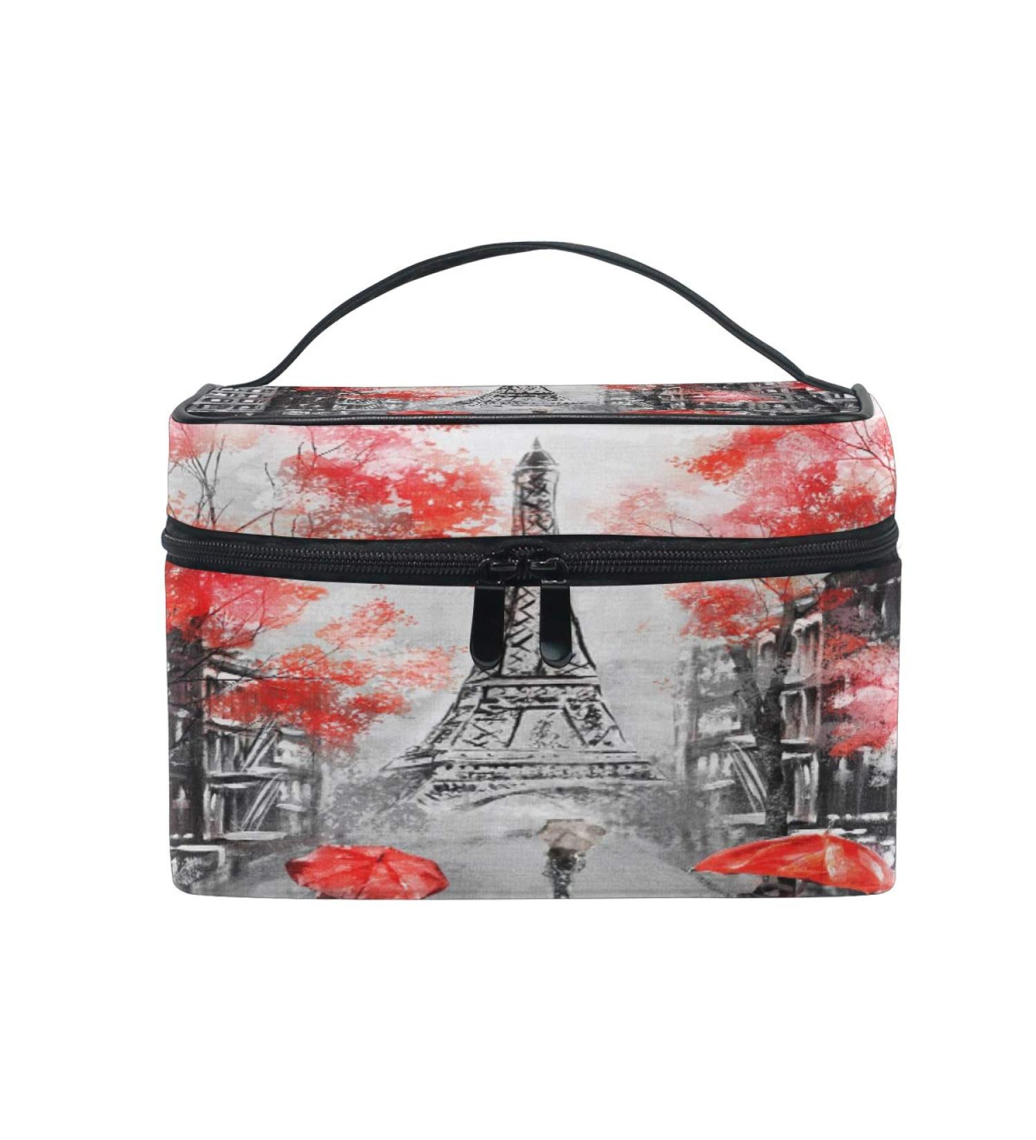 Vintage Paris Make-Up Bag - Eiffel Tower Cosmetic Organizer for Women | Travel Case & Brush Storage - Buy Online on GoSupps.com
