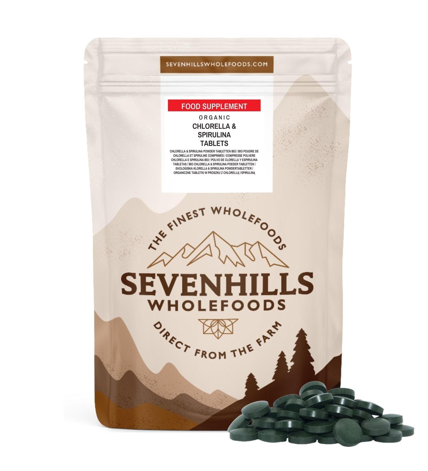 Sevenhills Wholefoods Chlorella and Spirulina Bio Tablets 500mg x 360 Tablets 180g - Buy Online on GoSupps.com