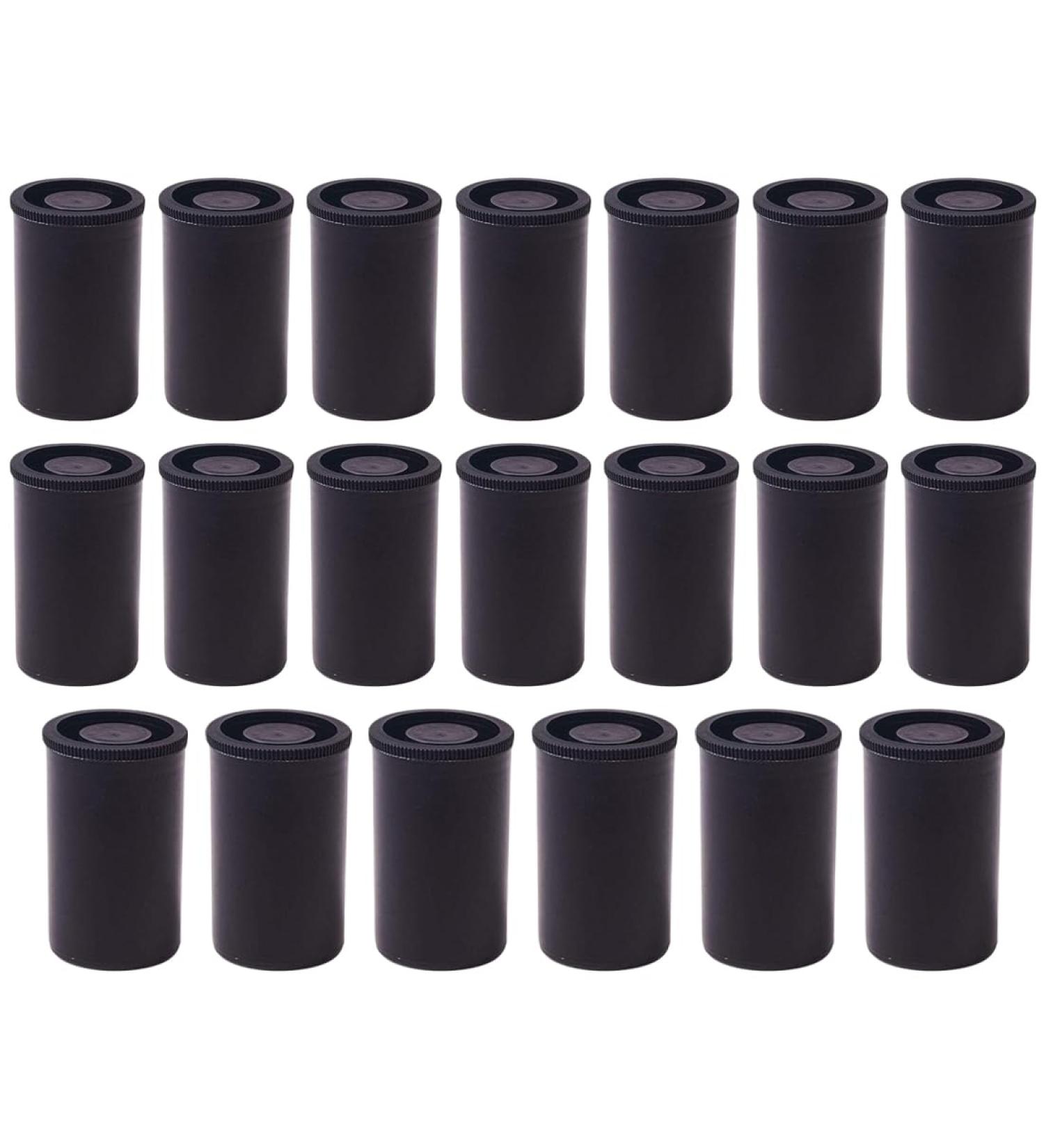 PHCOZY 20 Pcs Black Plastic Canisters - Ideal for Scientific Storage Treasure Hunting & Film Canisters with Lids - International Shipping Available - Buy Online on GoSupps.com