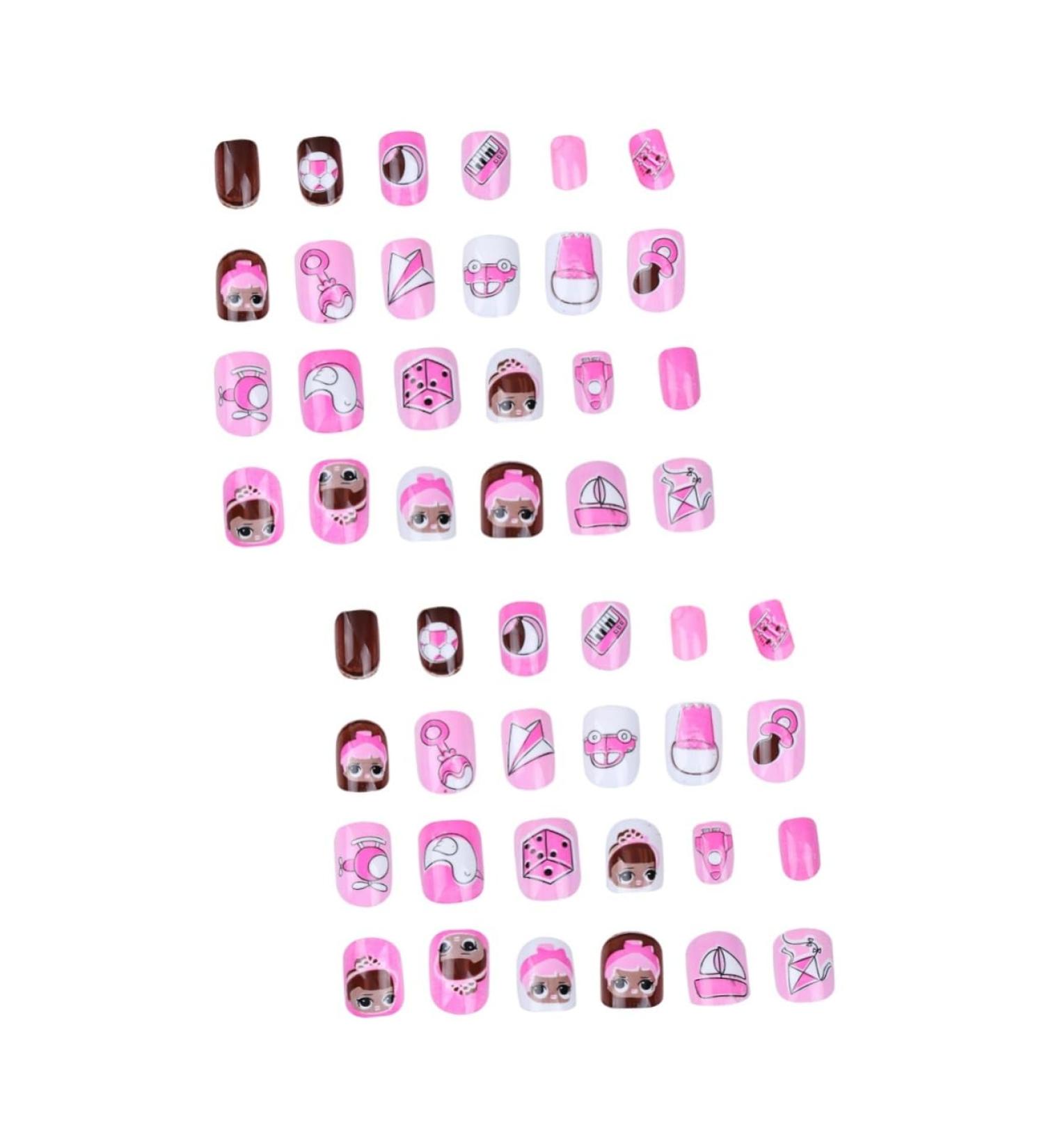 minkissy 2 Sets Nail Art Decals Cartoon Nail Art Sticker Eco-friendly Nail Stickers Kids Art Fake Nail Kids False Nail Colorful Kids Nail Stickers Child Finished Nail Art Sweet and Cute - Buy Online on GoSupps.com