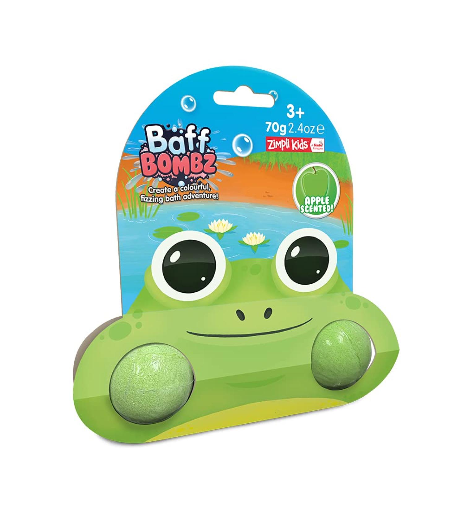 2 x Cool Frog Bath Bombs on Gift Card - Children's Birthday Gifts - Boys & Girls Favours, Prizes, Party Bag Fillers - Bath Fizzers for Toddlers - Buy Online on GoSupps.com
