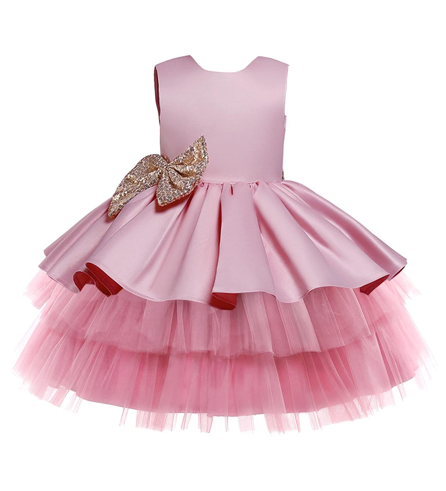 NNJXD Baby Girls Flower Princess Party Dress 730 Pink-a | 0-6 Months - Buy Online on GoSupps.com