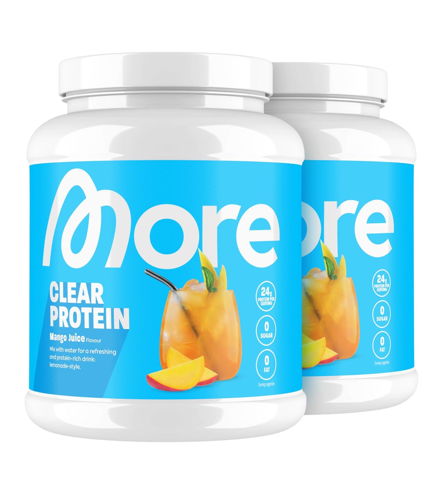 MORE NUTRITION Clear Whey Mango Juice - 2 x 600g - Refreshing Protein Drink for Optimal Hydration - Buy Online on GoSupps.com