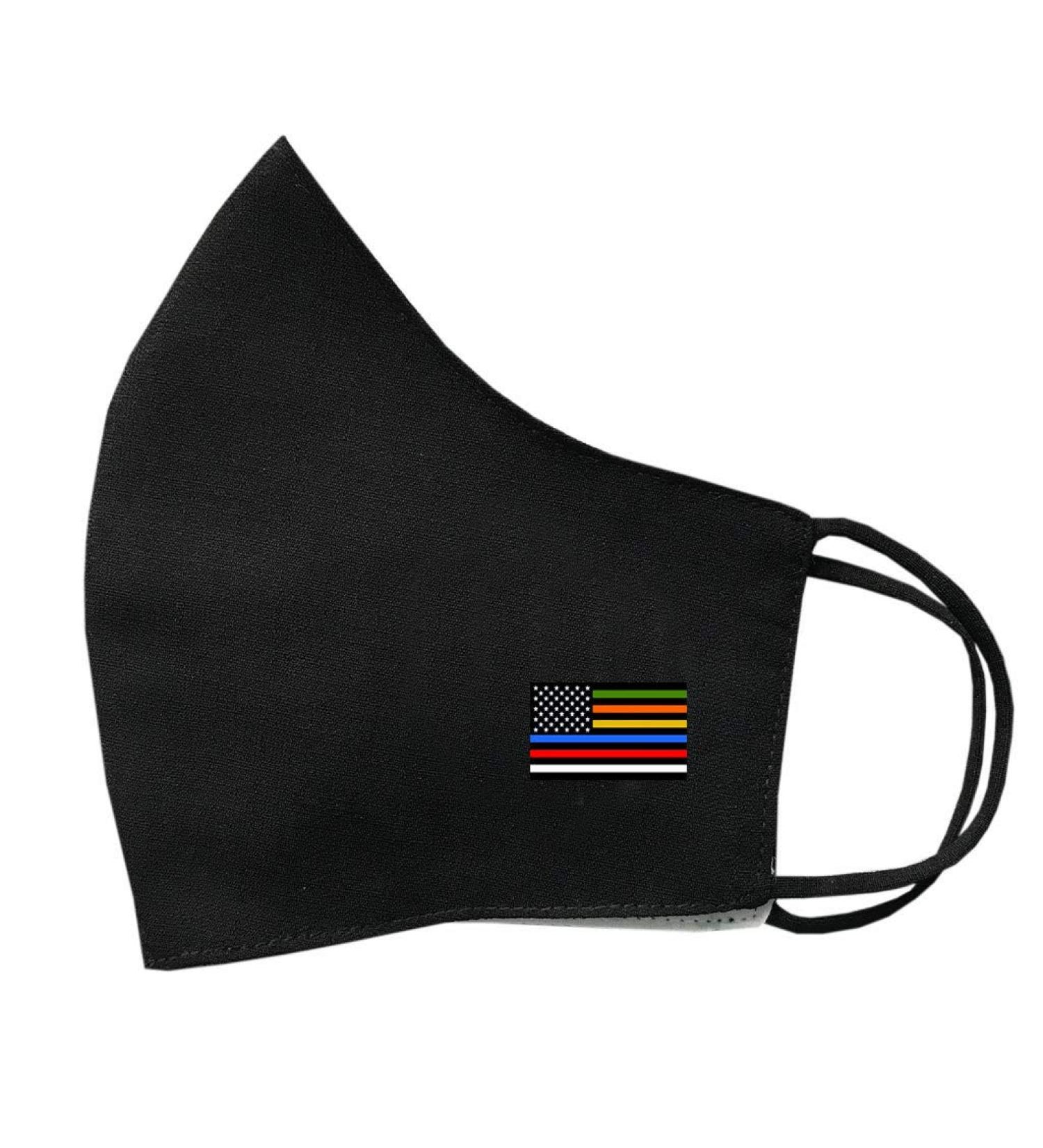 SET OF 4 X USA First responders Flag Cotton Face Mask Protective Covering Washable Reusable Breathable Cover Front Line USA