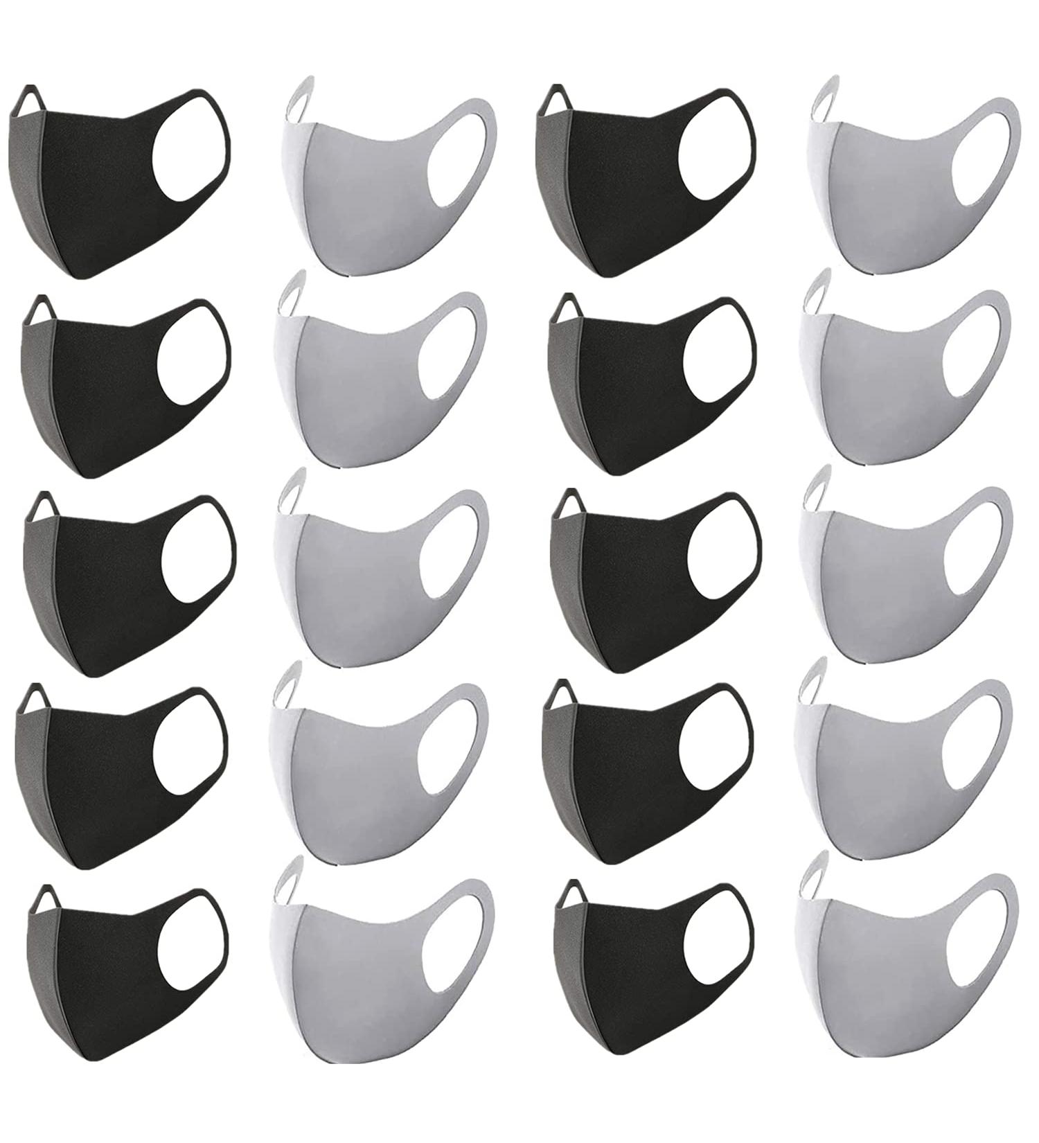 XIAOHONG 20 Pack Washable Reusable Fashion Face Masks - Breathable Anti-Dust Masks with Elastic Ear Loops for Adults - Buy Online on GoSupps.com