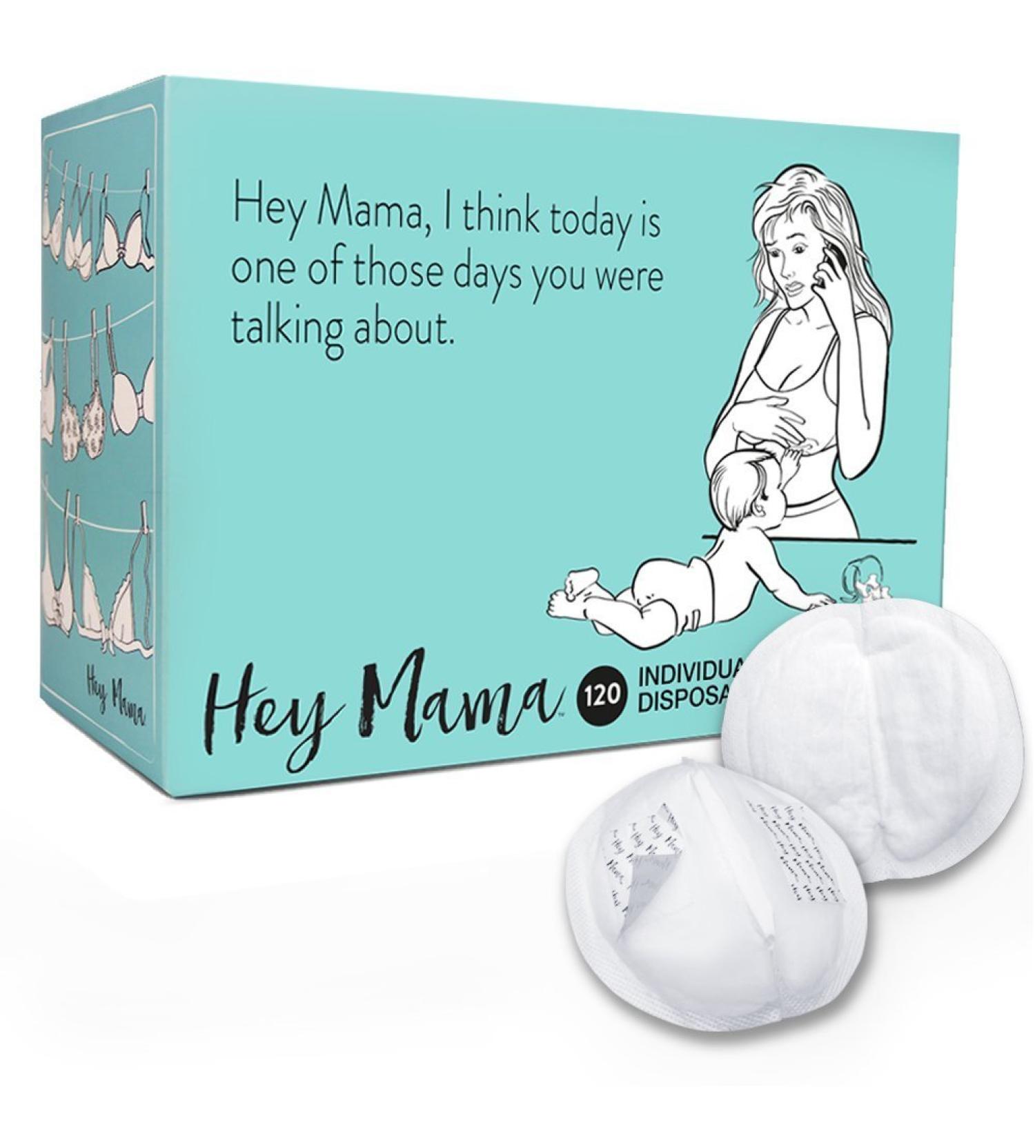 Hey Mama Disposable Nursing Pads - 120 Super Absorbent & Comfortable, Individually Wrapped - Pack of 1 - Buy Online on GoSupps.com