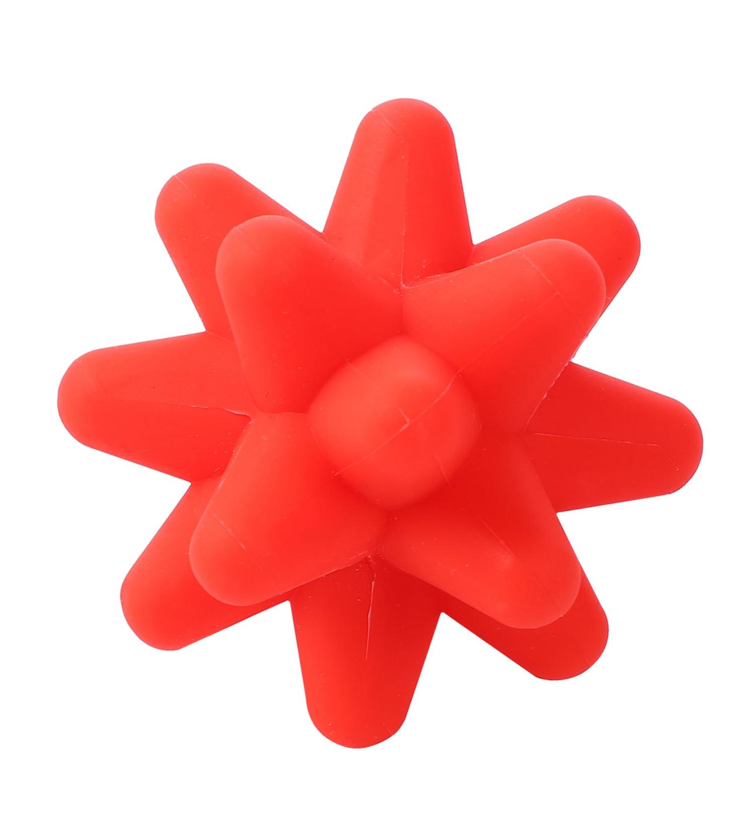 Magiclulu Star Fitness Ball - Portable Massage Roller & Coordination Training Tool | Elastic Silicone Pilates Ball (8x8cm) - Foot Massager in Red - Buy Online on GoSupps.com