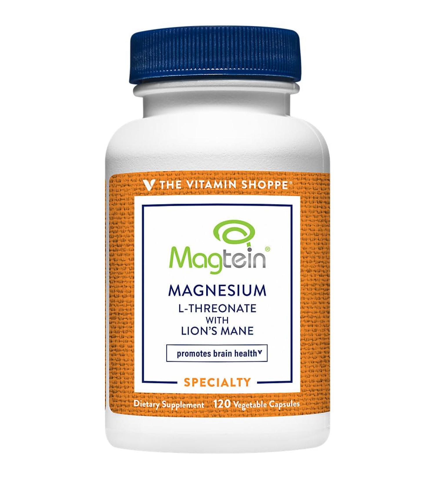 Magnesium L-Threonate with LionaTMs Mane & Magtein a Promotes Brain Health (120 Vegetable Capsules)