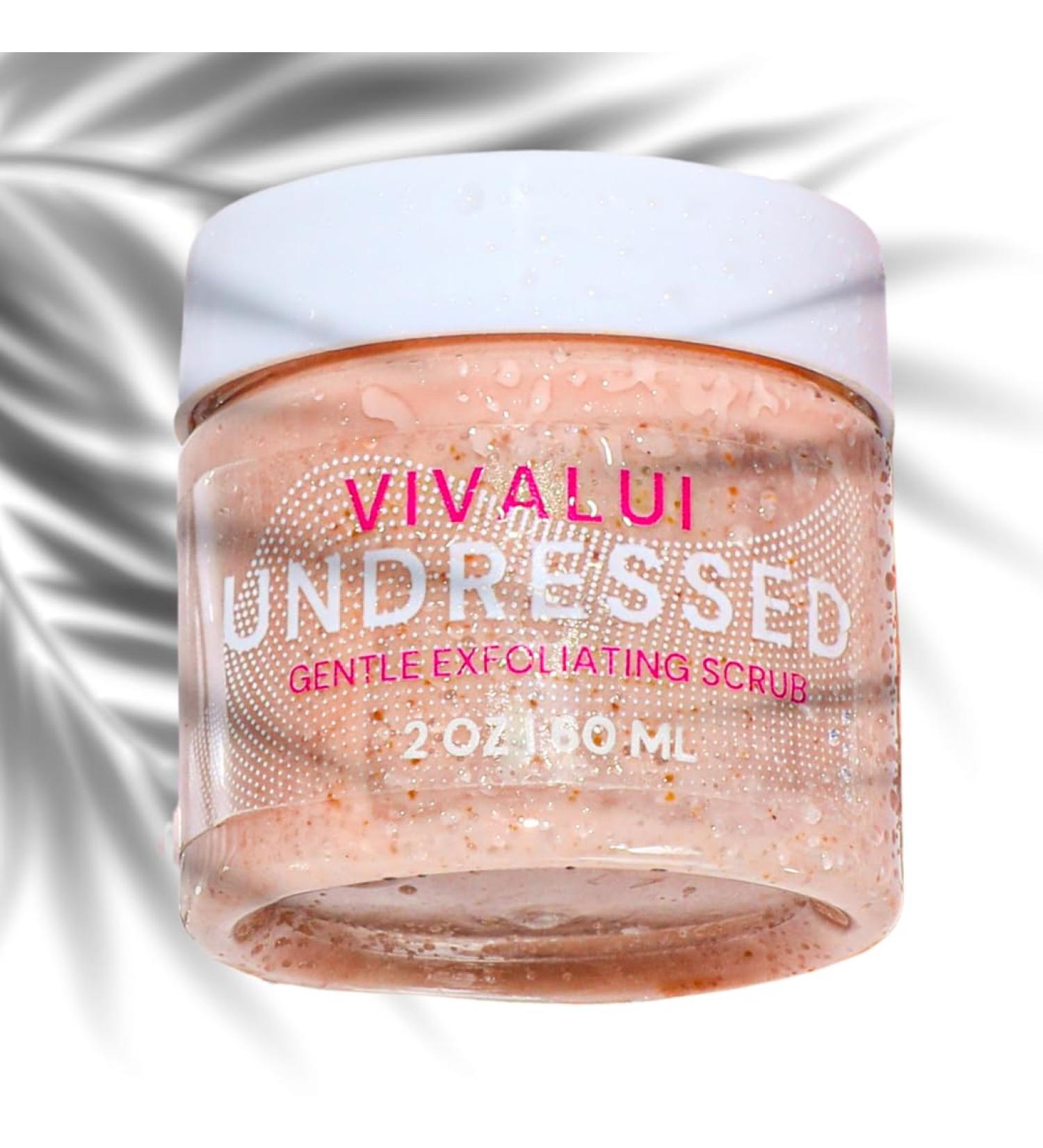 Vivalui Undressed Exfoliating Facial Scrub with Lactic Acid - Gentle Daily Exfoliator for Clear Smooth Skin | 2oz & 8oz - Buy Online on GoSupps.com