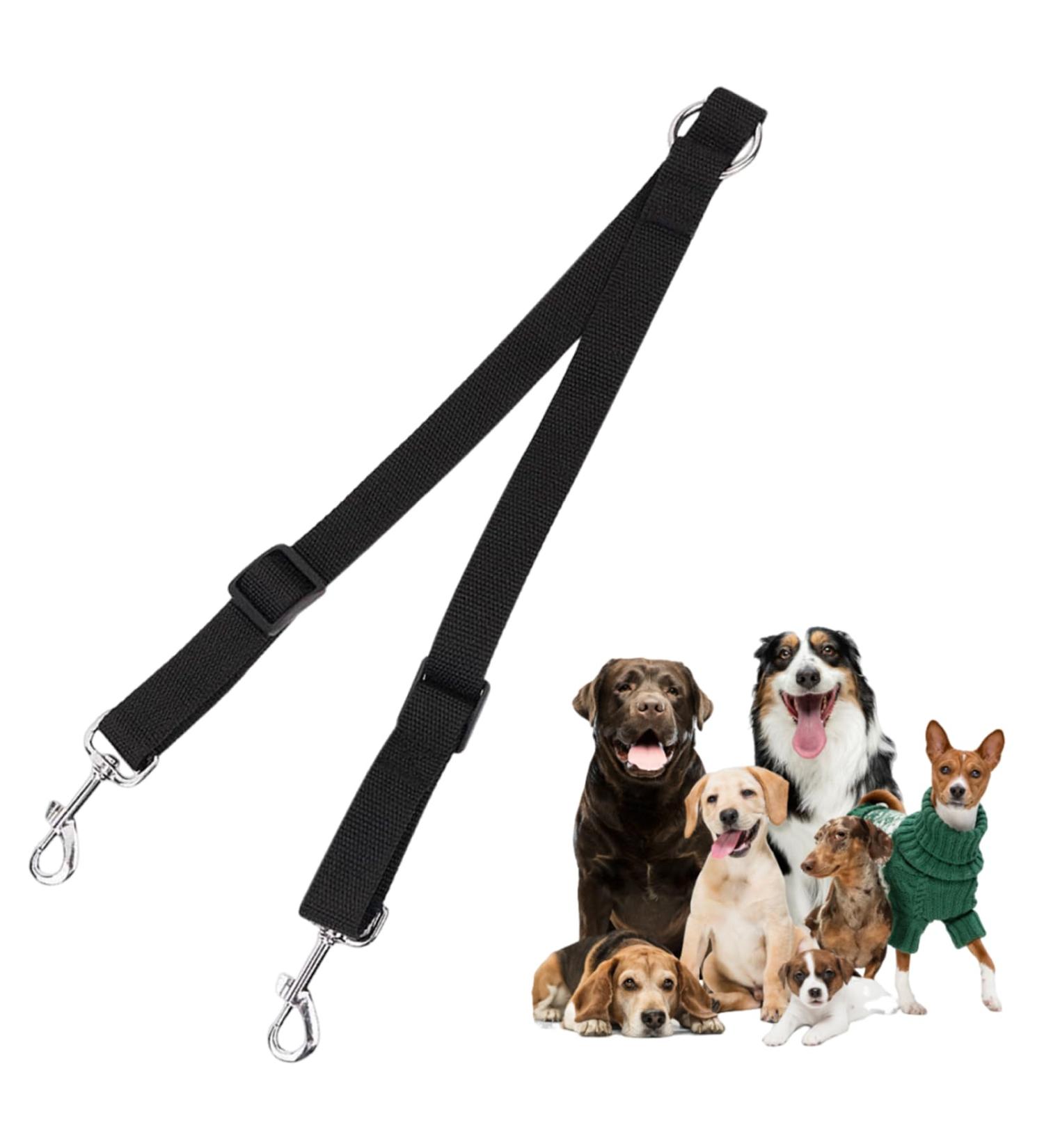 Double Dog Lead Double Ended Lead For Dogs Adjustable Double Lead For 2 Dogs 360 Rotation Dog Leash Coupler Double Dog Lead For Walking 2 Dogs No Tangle(Black) - Buy Online on GoSupps.com