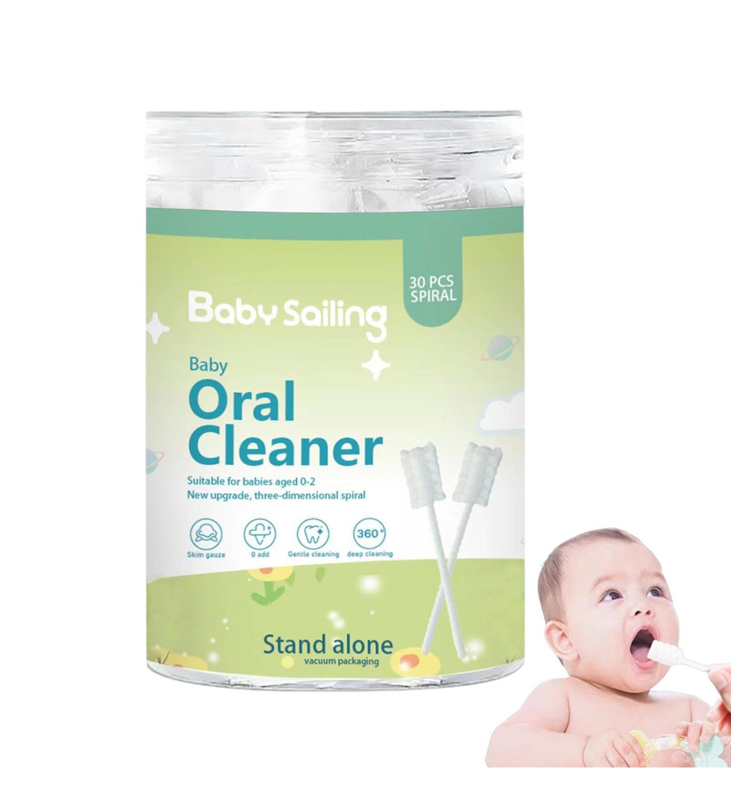 Wobblo Newborn Gauze Toothbrush - Mundgazze Paper Handle Double-Aged Cotton Yarn 30 Pieces/Barrel for Home Hotel and Travel - Buy Online on GoSupps.com