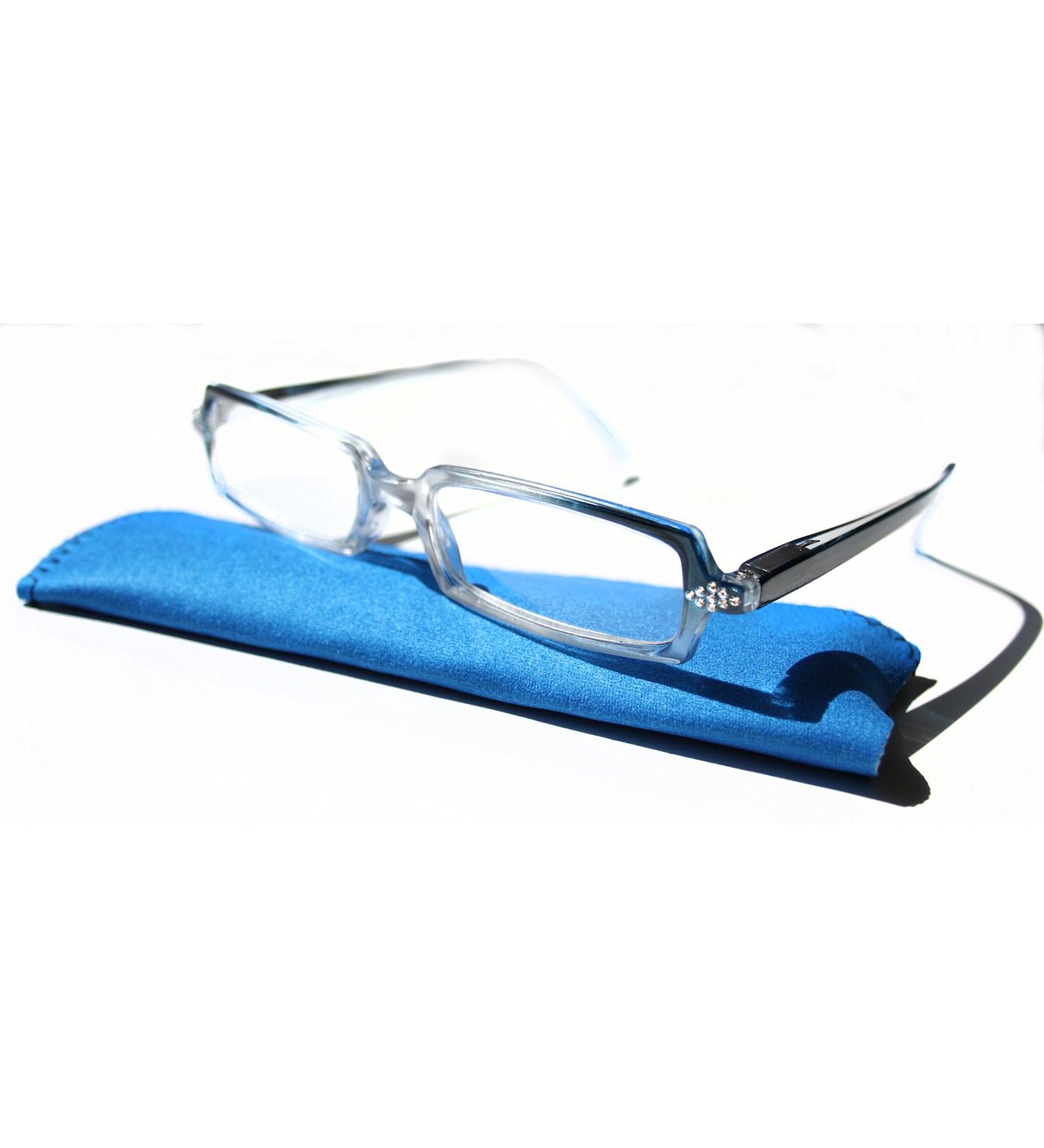 argus Edel reading glasses "Transparent/Blue with rhinestones" for women (+3.0 dpt.)