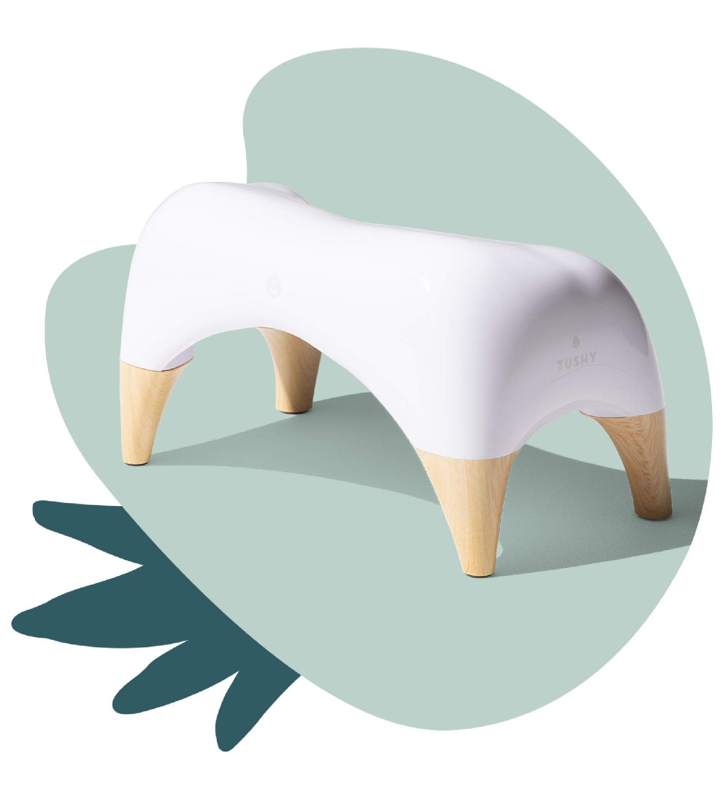 TUSHY Ottoman: Premium Toilet Stool for Modern Bathroom | Improve Bowel Health & Relieve Constipation | 9 Tall, White/Bamboo - Buy Online on GoSupps.com