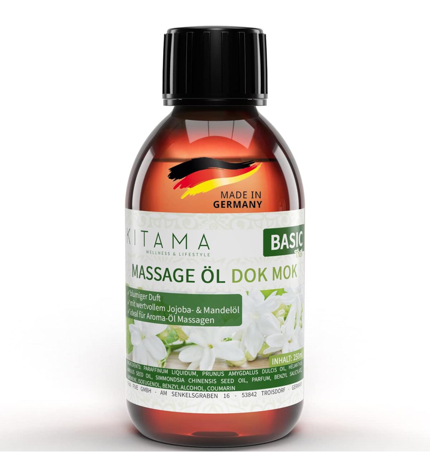 KitaMa DOK MOK Thai Water Jasmine Massage Oil - Nourishing Aromatherapy Body Oil - 250ml Relaxation Care Oil - Buy Online on GoSupps.com