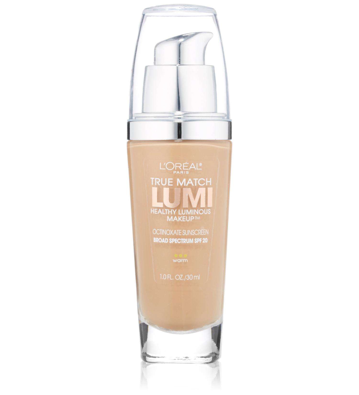 L'Oreal True Match Healthy Luminous Makeup SPF 20 - W6 Sun Beige, 1 fl oz (30 ml) - Buy Online on GoSupps.com