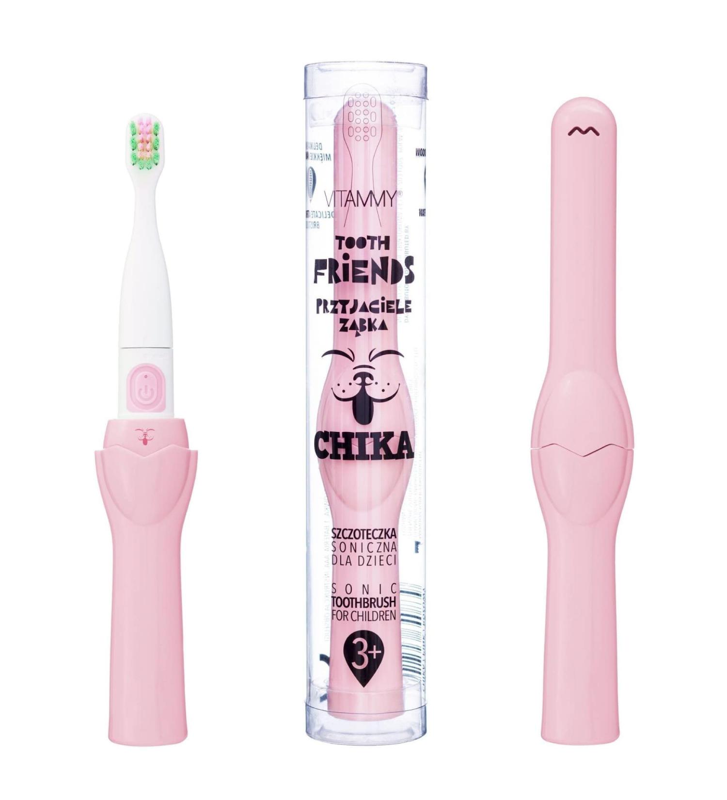 VITAMMY Tooth Friends Sonic Toothbrush for Kids - Pink-Chika Age 3+ | International Shipping - Buy Online on GoSupps.com