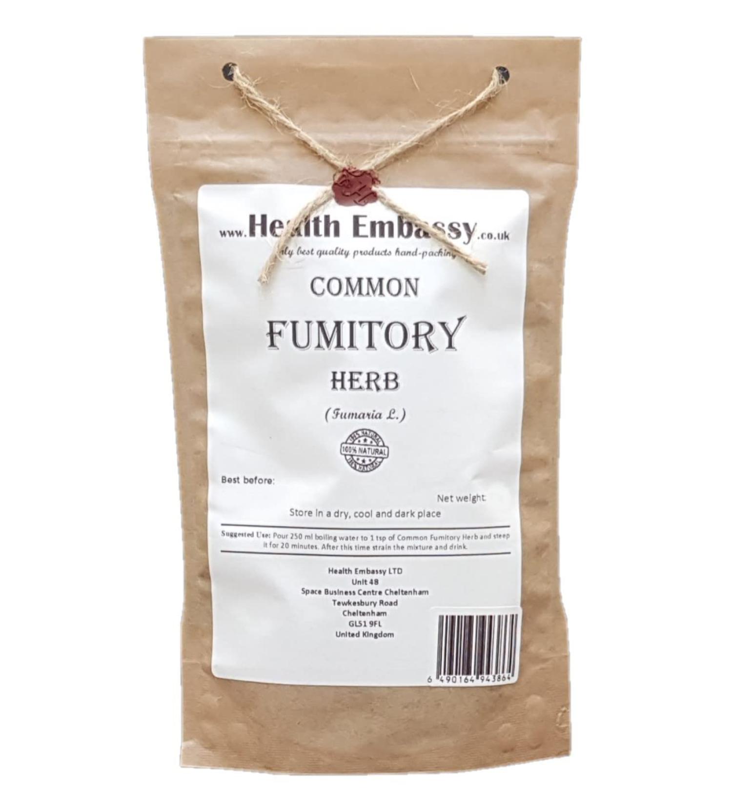 Health Embassy Common Fumitory Herb Tea | Fumaria Officinalis L | Fumeterre Officinale Herbe Tisane 50g - Buy Online on GoSupps.com
