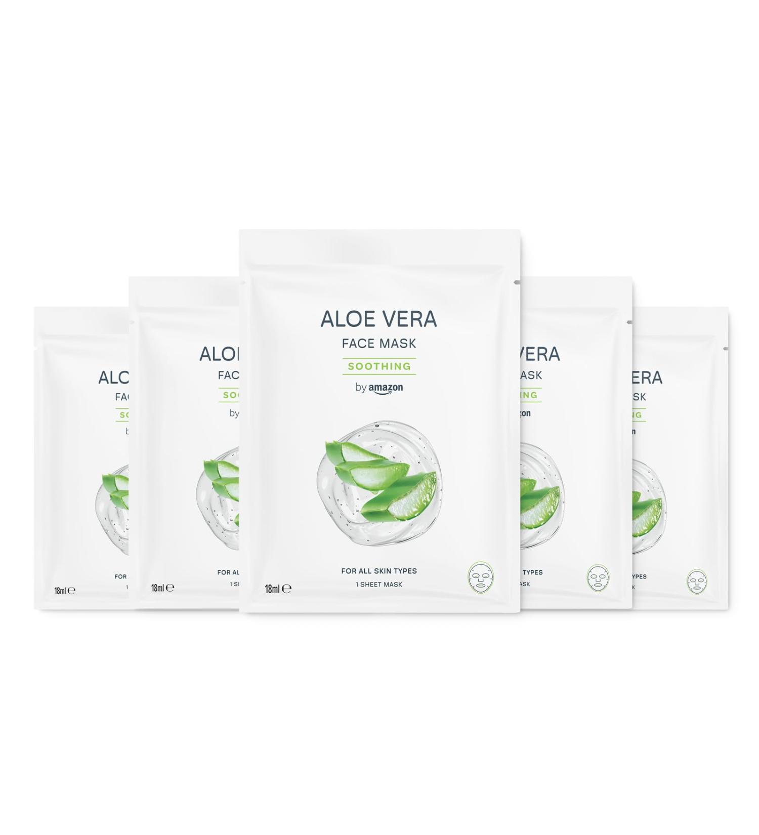  by Amazon by Amazon Pack of 5 soothing aloe vera masks 18 ml - Buy Online on GoSupps.com