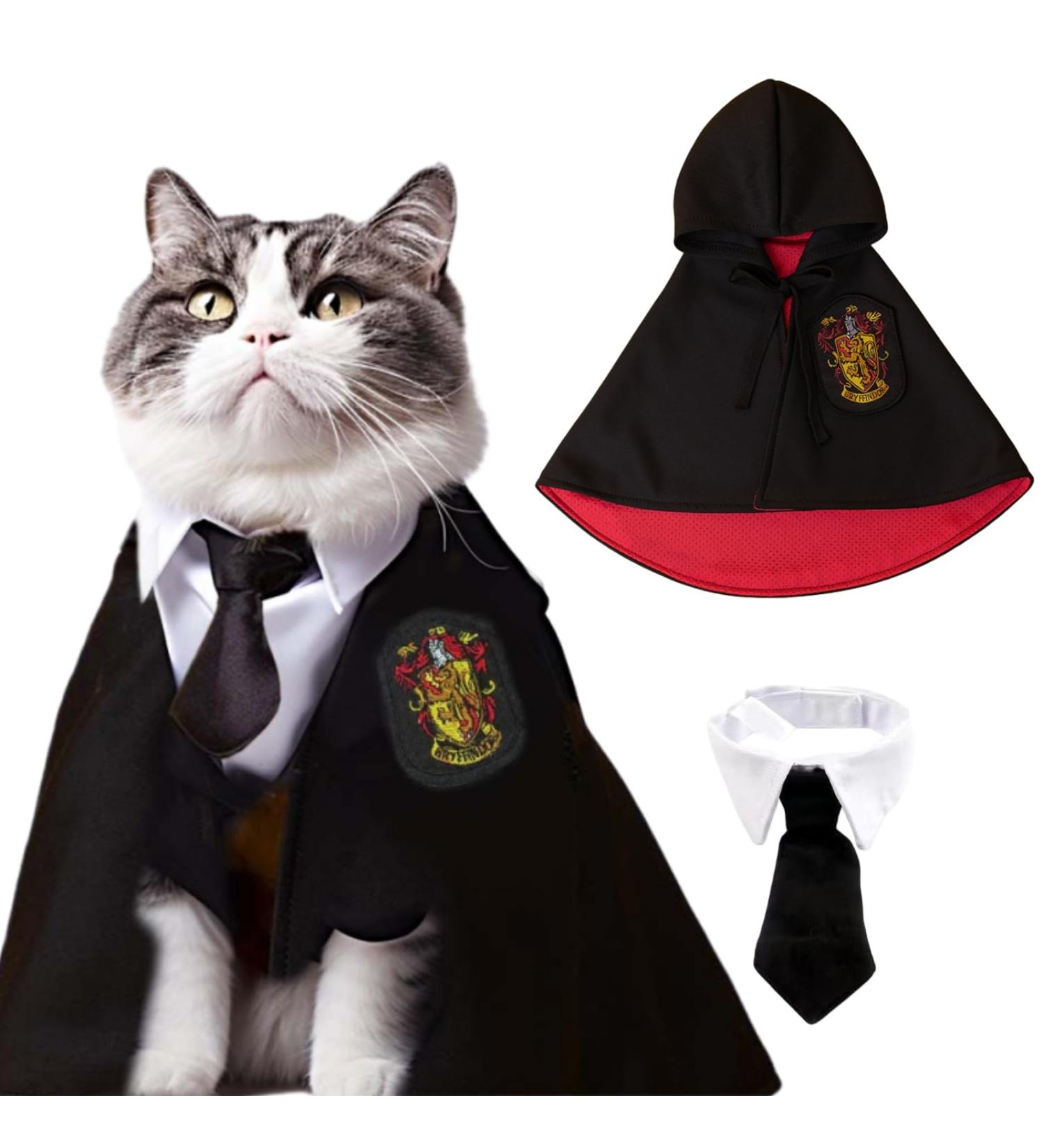 Vercico Cat Costume with Tie - Halloween Cat & Dog Outfit | Lion Motif Embroidery | Perfect Pet Dress for Kittens & Cats - Buy Online on GoSupps.com