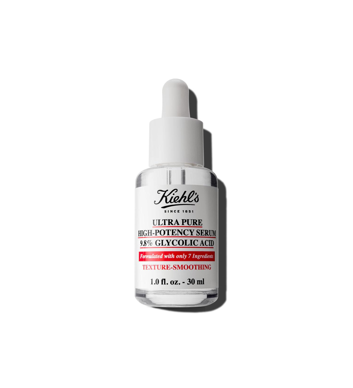 Kiehl's Ultra Pure 9.8% Glycolic Acid Serum | Exfoliating Face Serum for Glowy Skin | Fragrance-Free All Skin Types - 1 fl oz - Buy Online on GoSupps.com